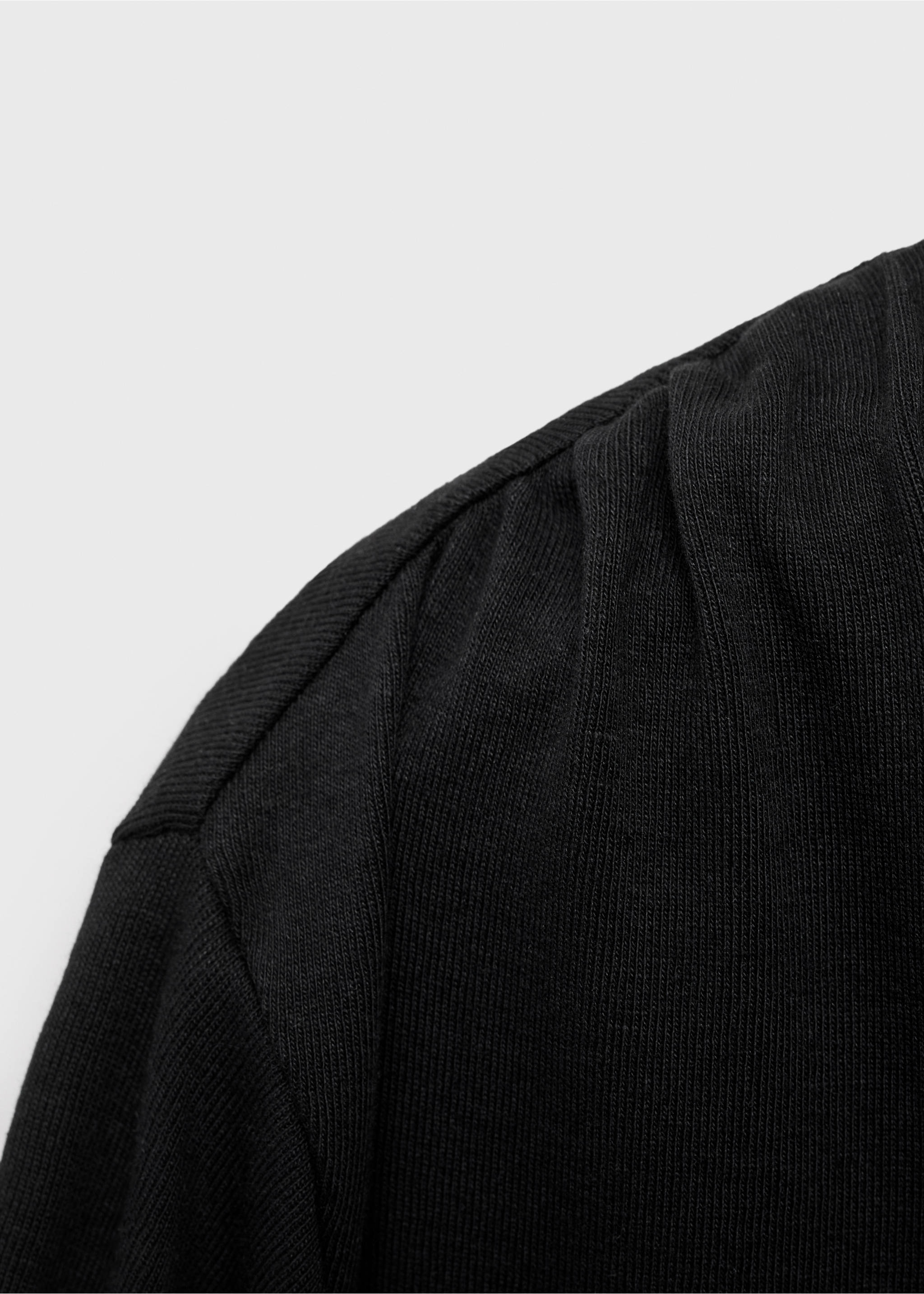 Asymmetric cotton T-shirt - Details of the article 0, Black. Ref: 17024778-00.
