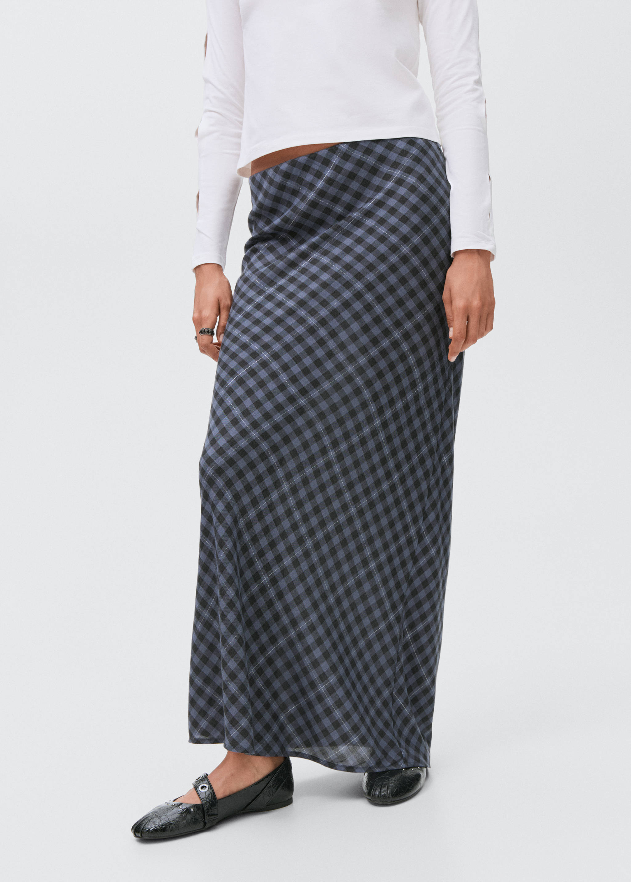 Checked long skirt - Medium plane