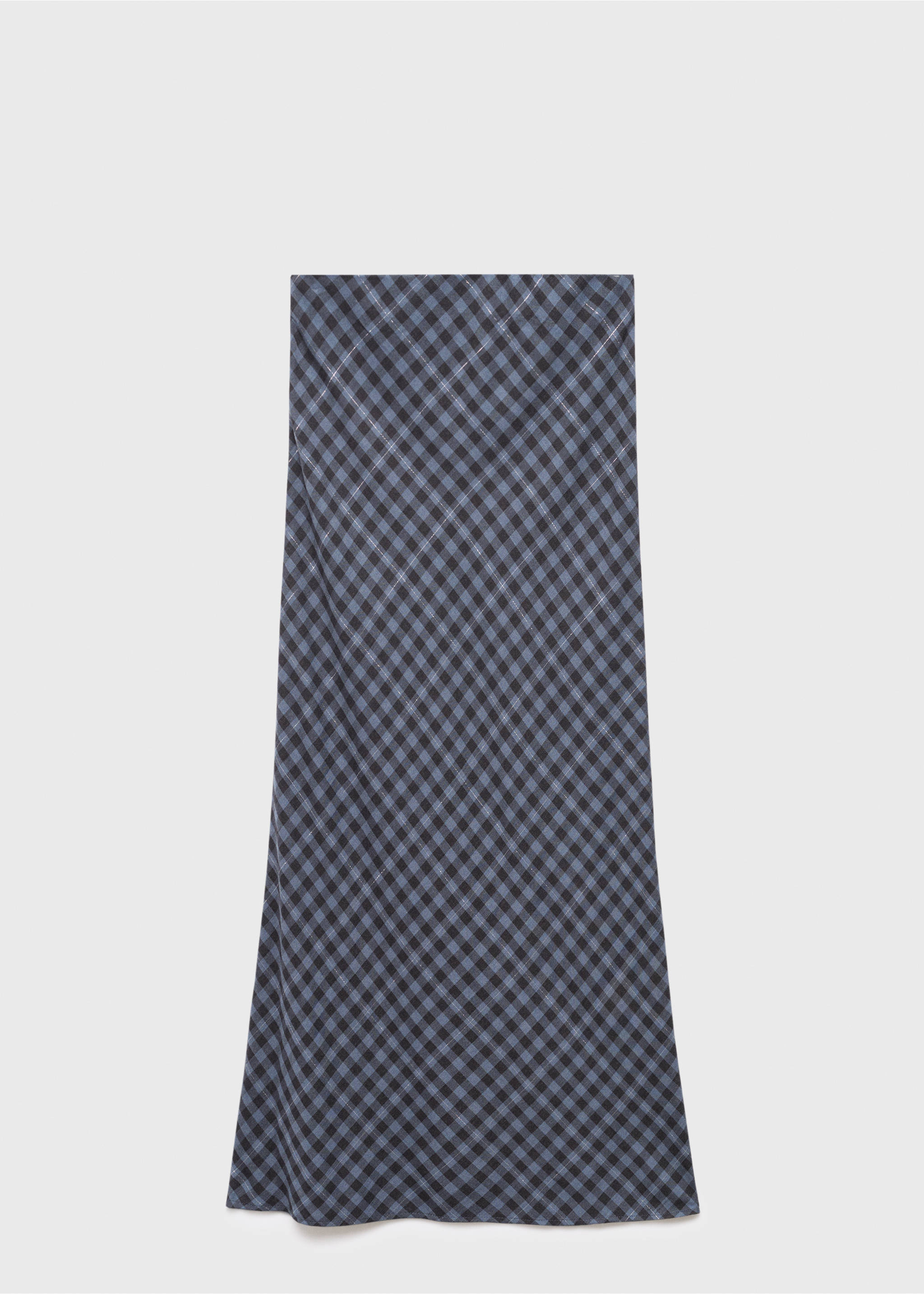 Checked long skirt - Article without model, Grey. Ref: 17024779-00.