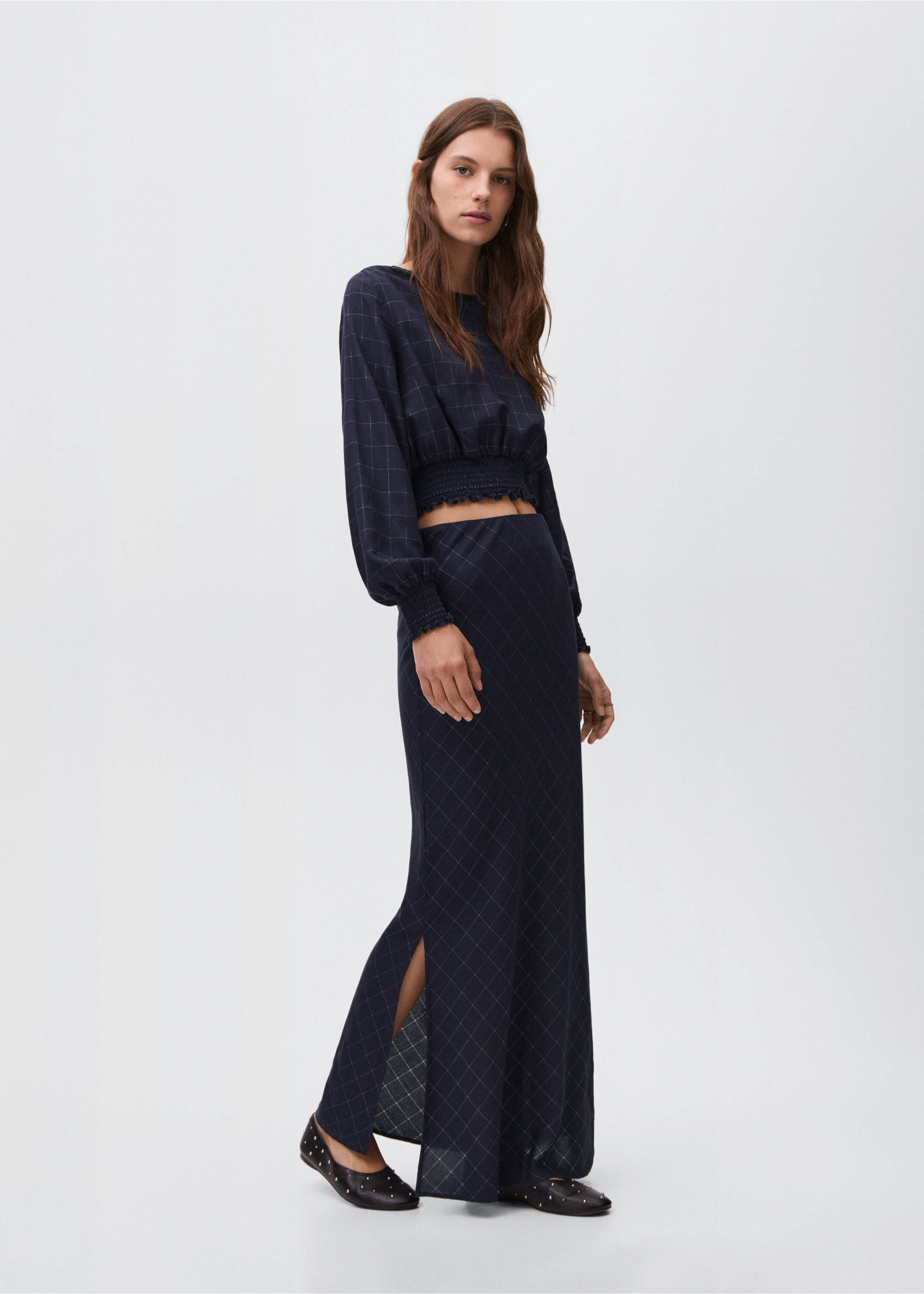 Lurex-Karobluse - Detail des Artikels 2, Marineblau. Ref: 17024780-00.