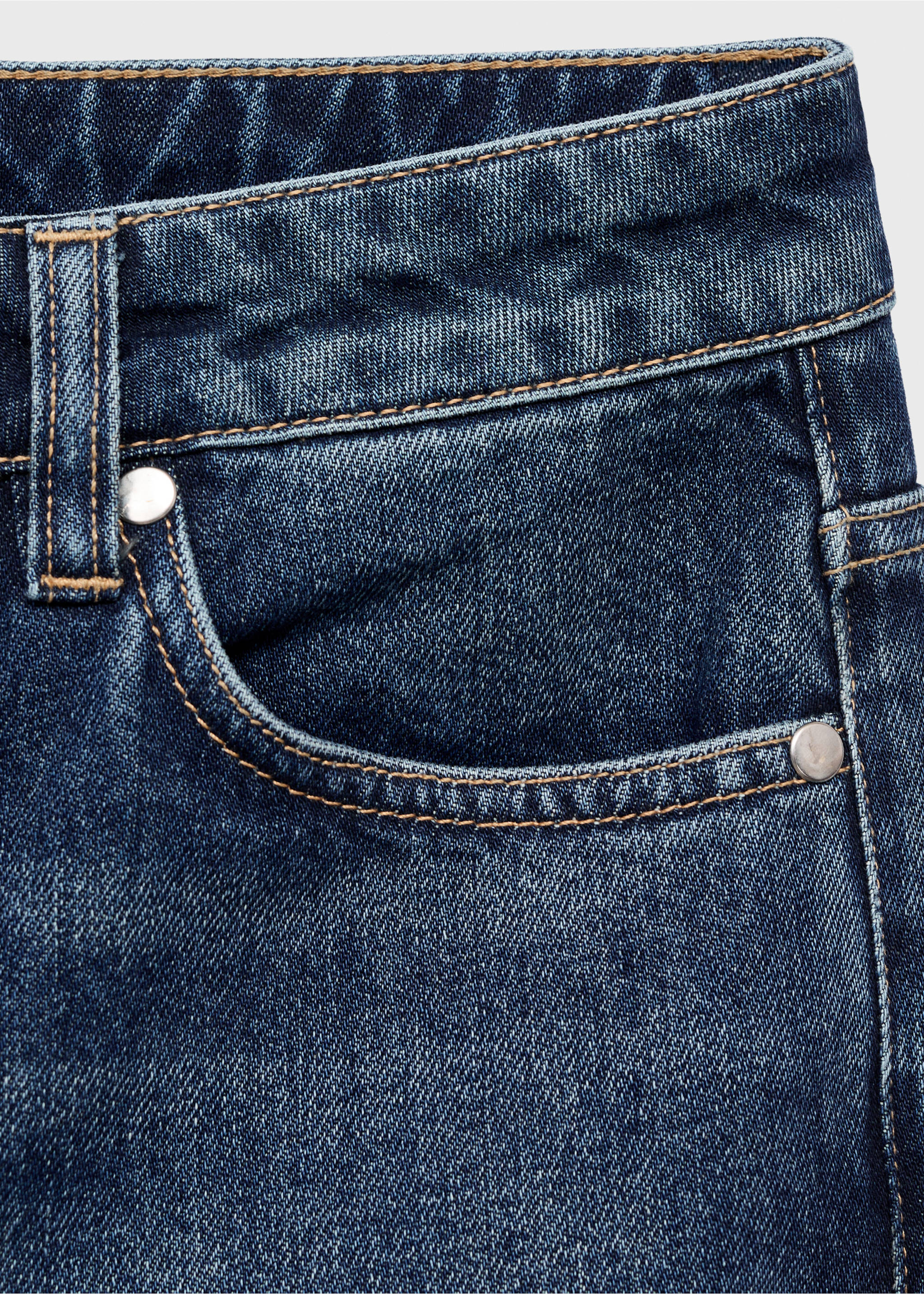 Mid-rise straight jeans - Details of the article 0, Dark Blue. Ref: 17024789-00.