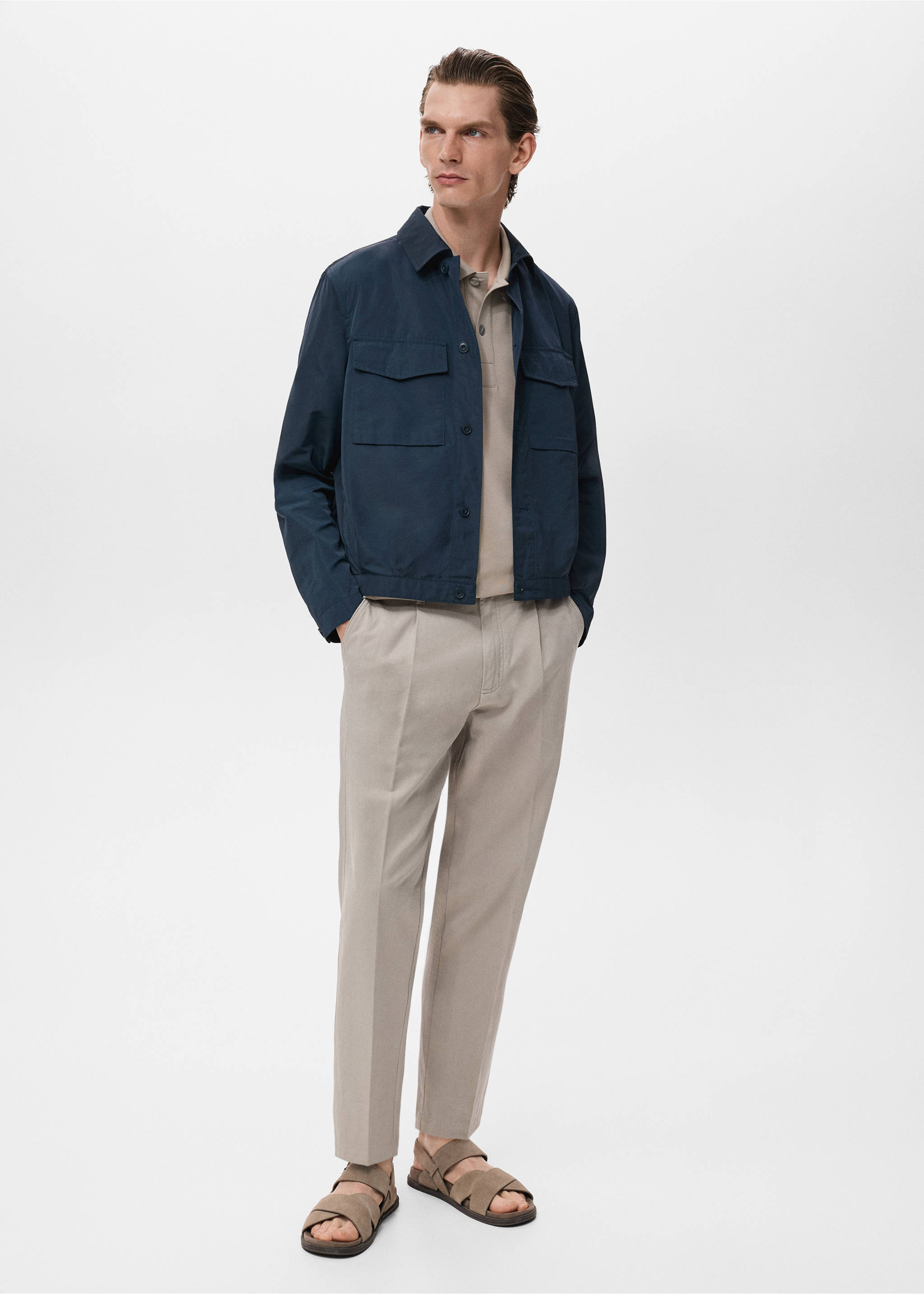 Water-repellent jacket with pockets - General plane, Petrol Blue. Ref: 17025140-00.