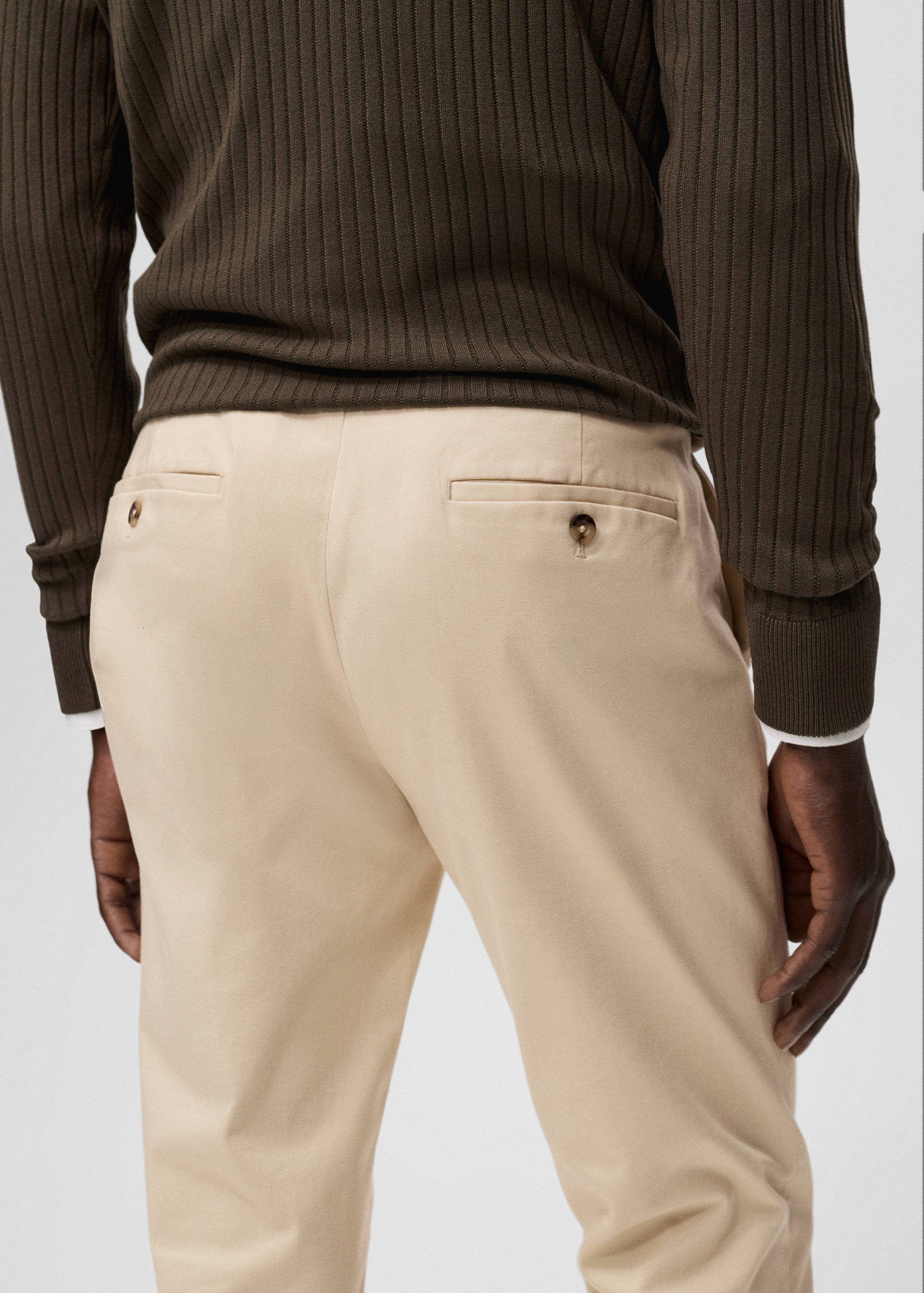 Barna slim-fit twill chino trousers - Details of the article 2