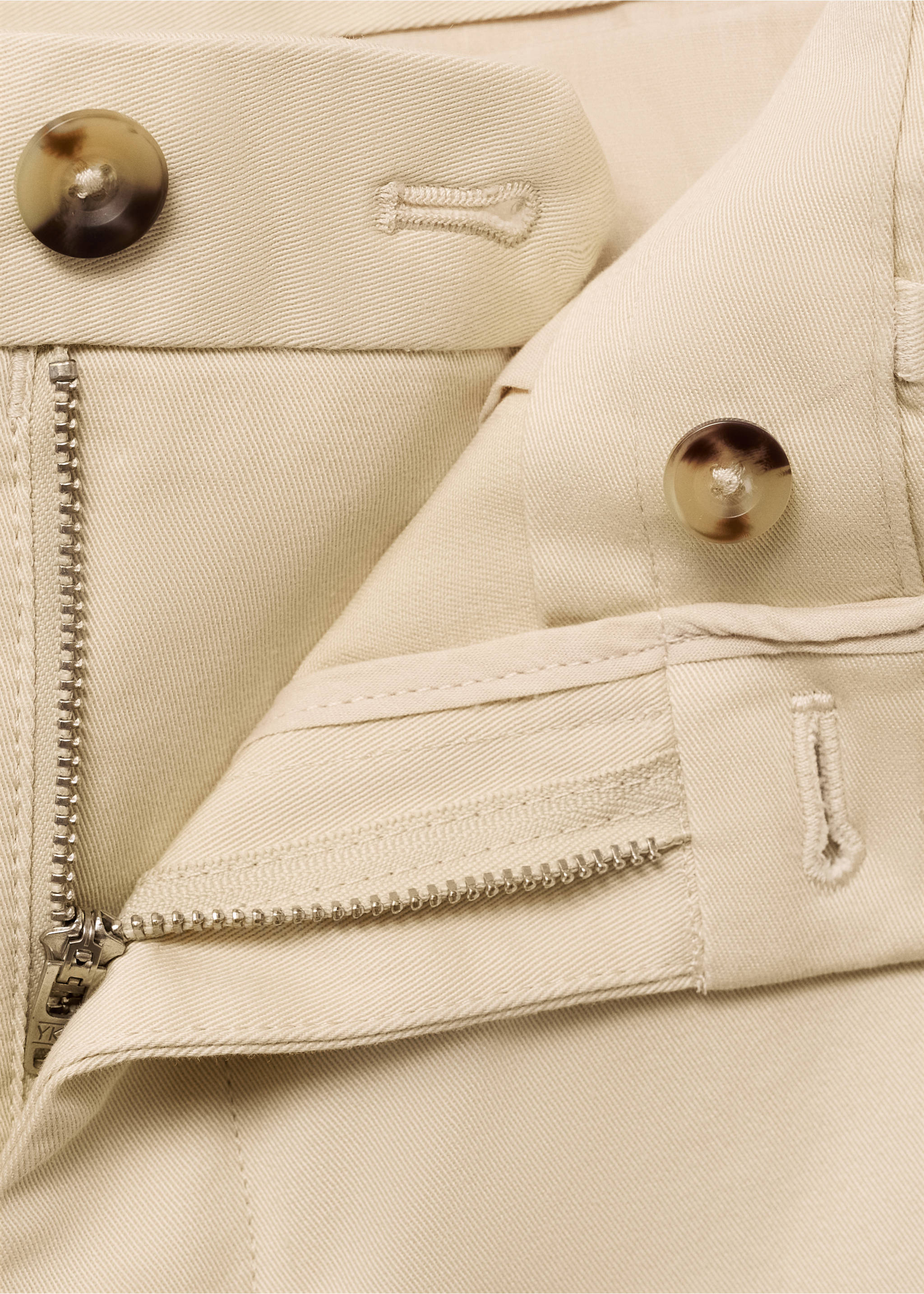 Barna slim-fit twill chino trousers - Details of the article 8, Ecru. Ref: 17025141-00.