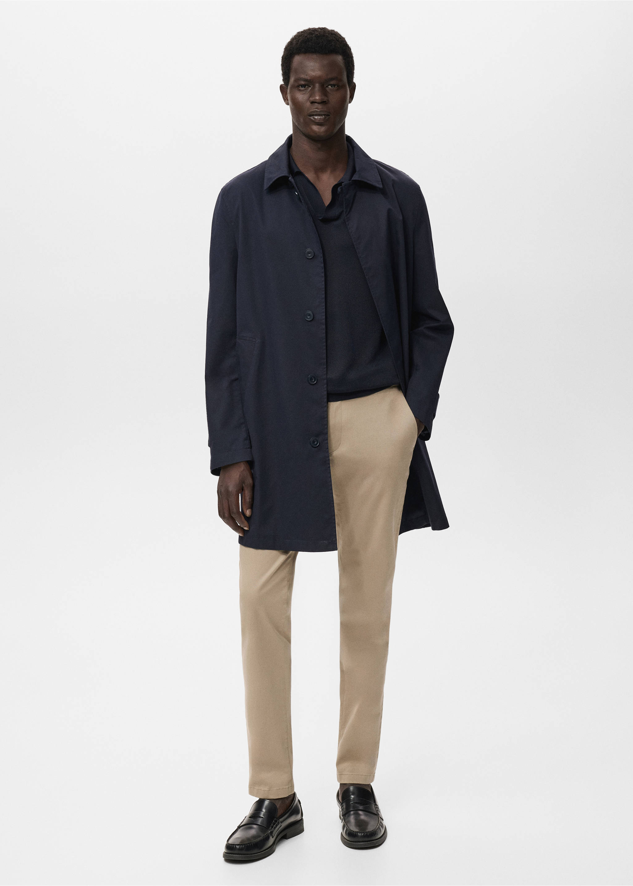 Barna slim-fit twill chino trousers - General plane, Beige. Ref: 17025141-00.