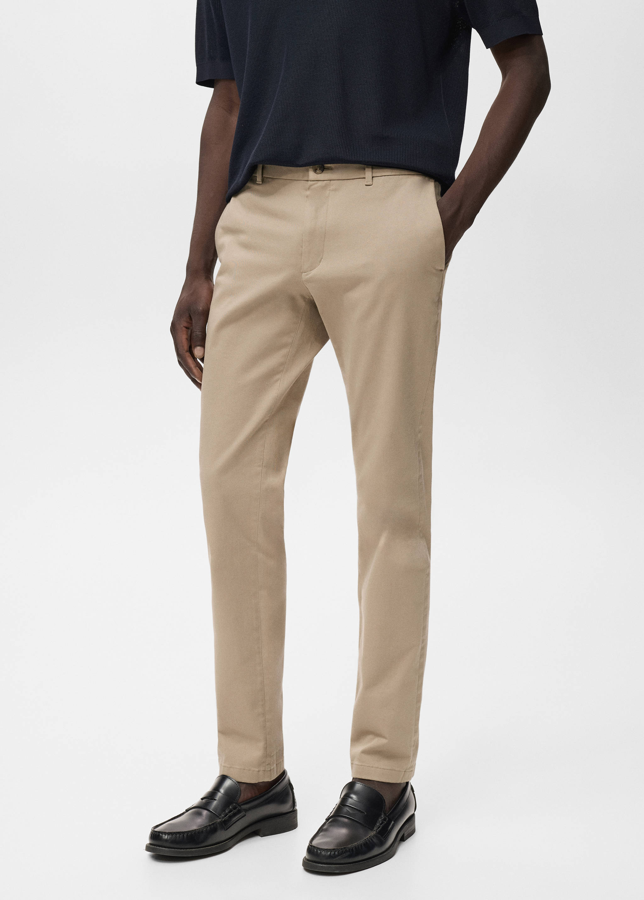 Barna slim-fit twill chino trousers - Medium plane