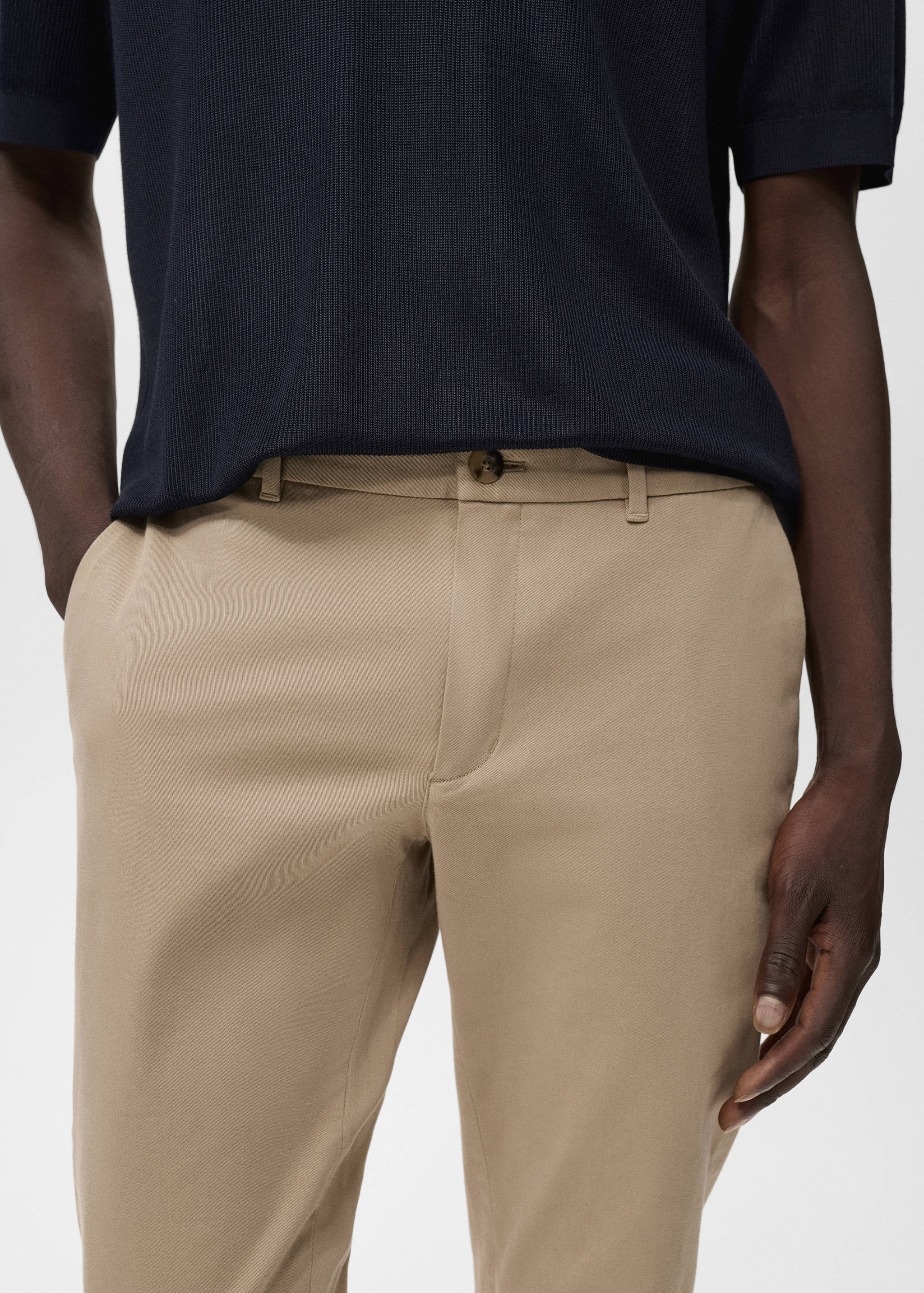 Barna slim-fit twill chino trousers - Details of the article 1
