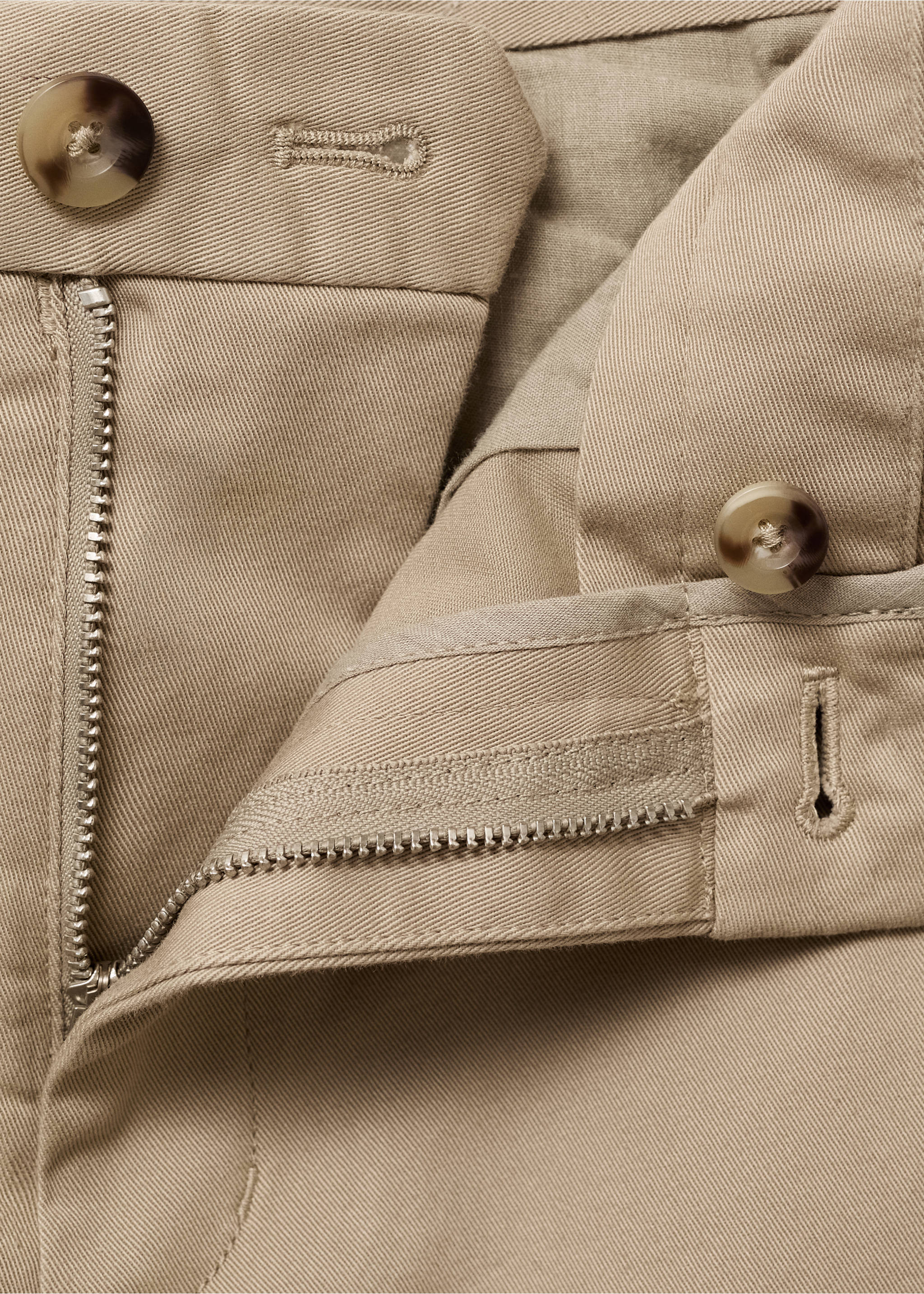 Barna slim-fit twill chino trousers - Details of the article 8, Beige. Ref: 17025141-00.