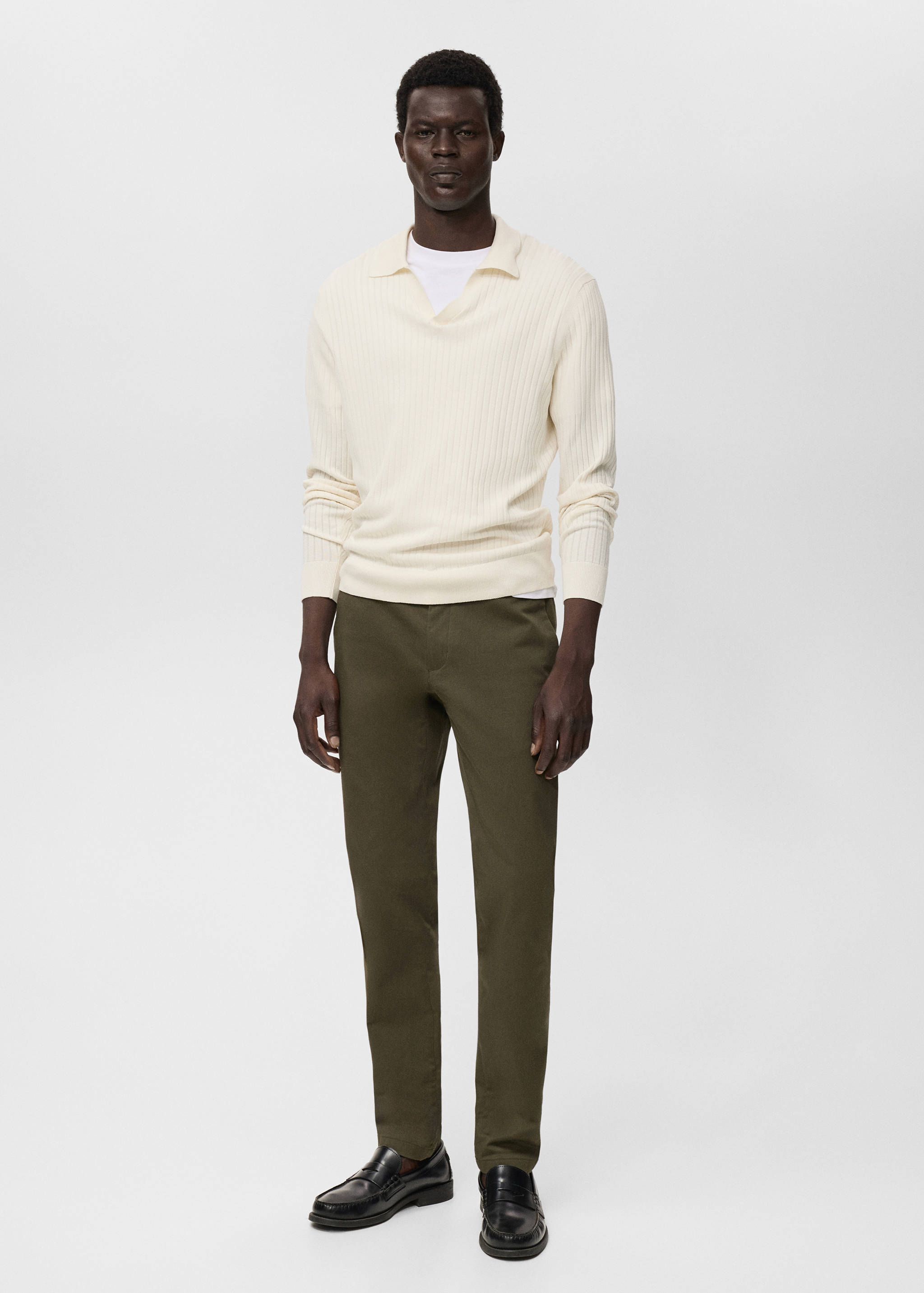 Barna slim-fit twill chino trousers - General plane