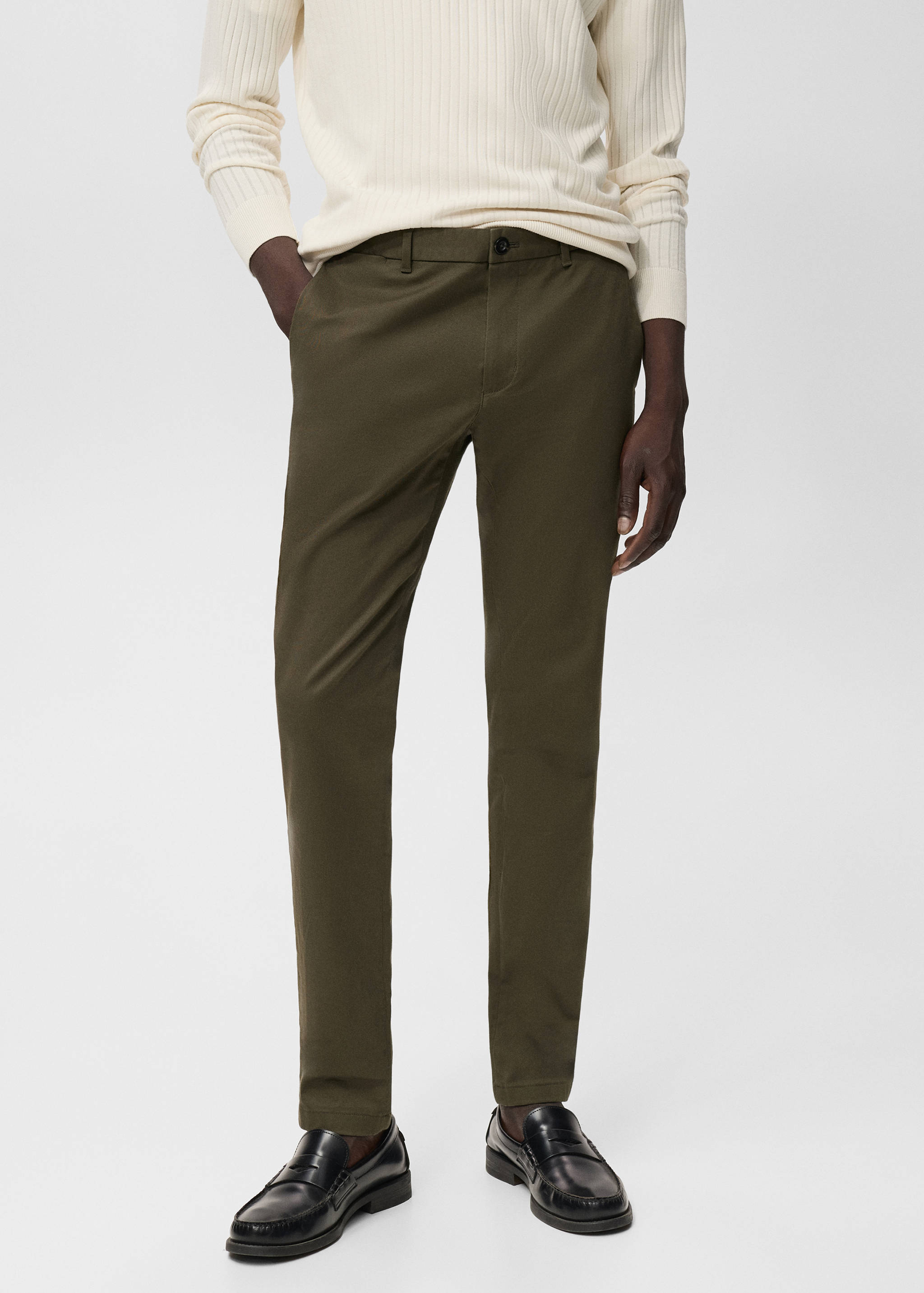 Barna slim-fit twill chino trousers - Medium plane