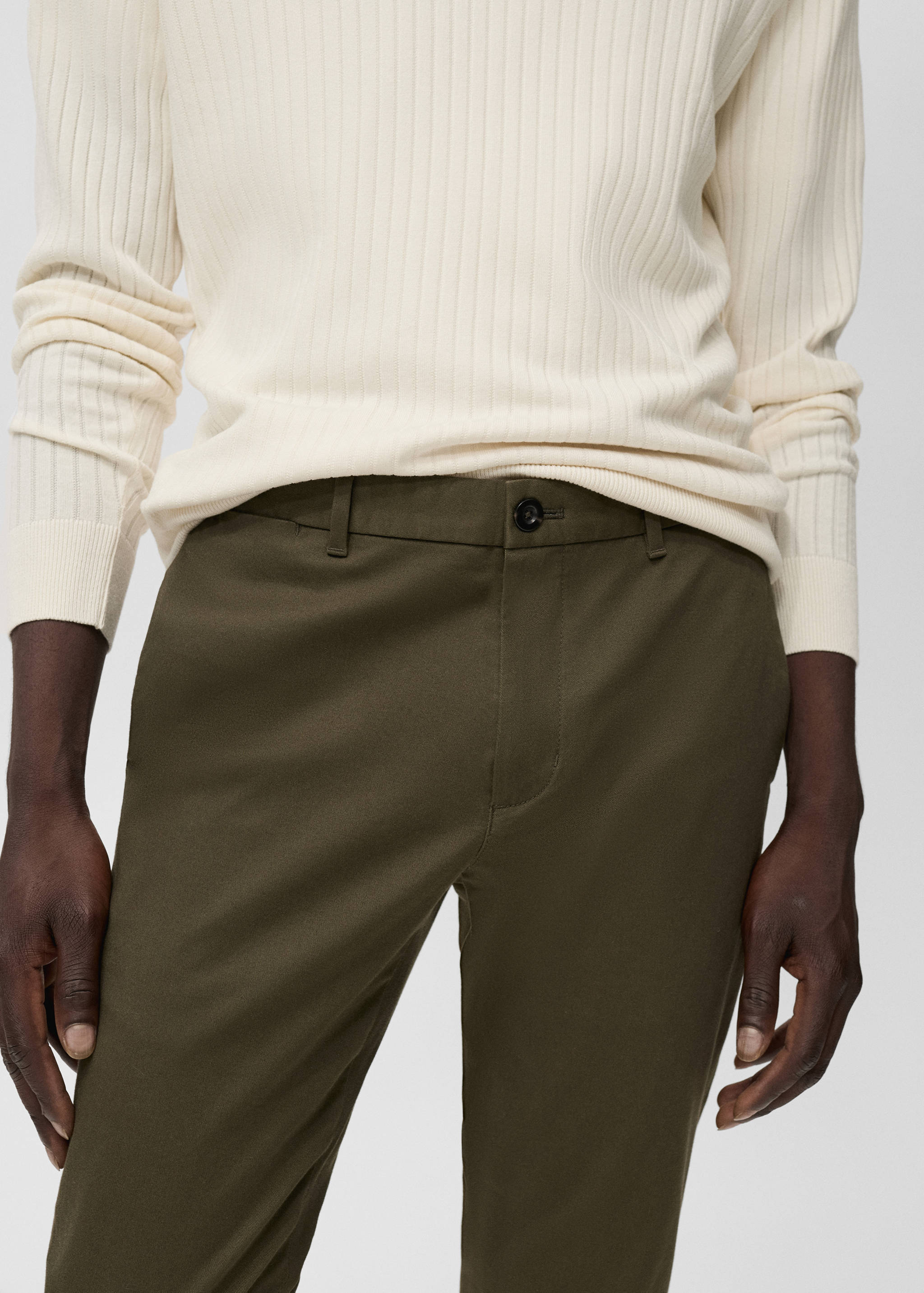 Barna slim-fit twill chino trousers - Details of the article 1