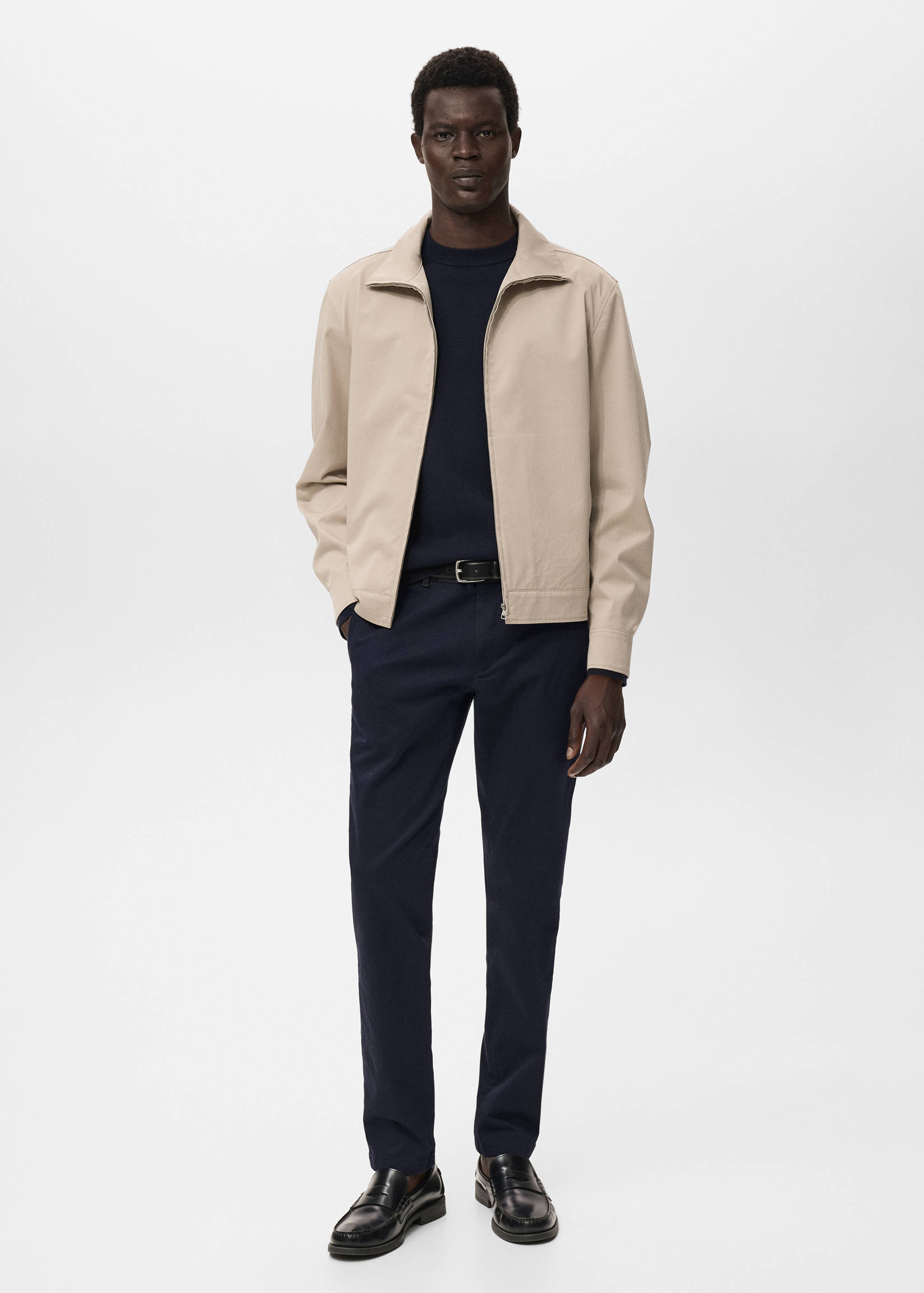 Barna slim-fit twill chino trousers - General plane