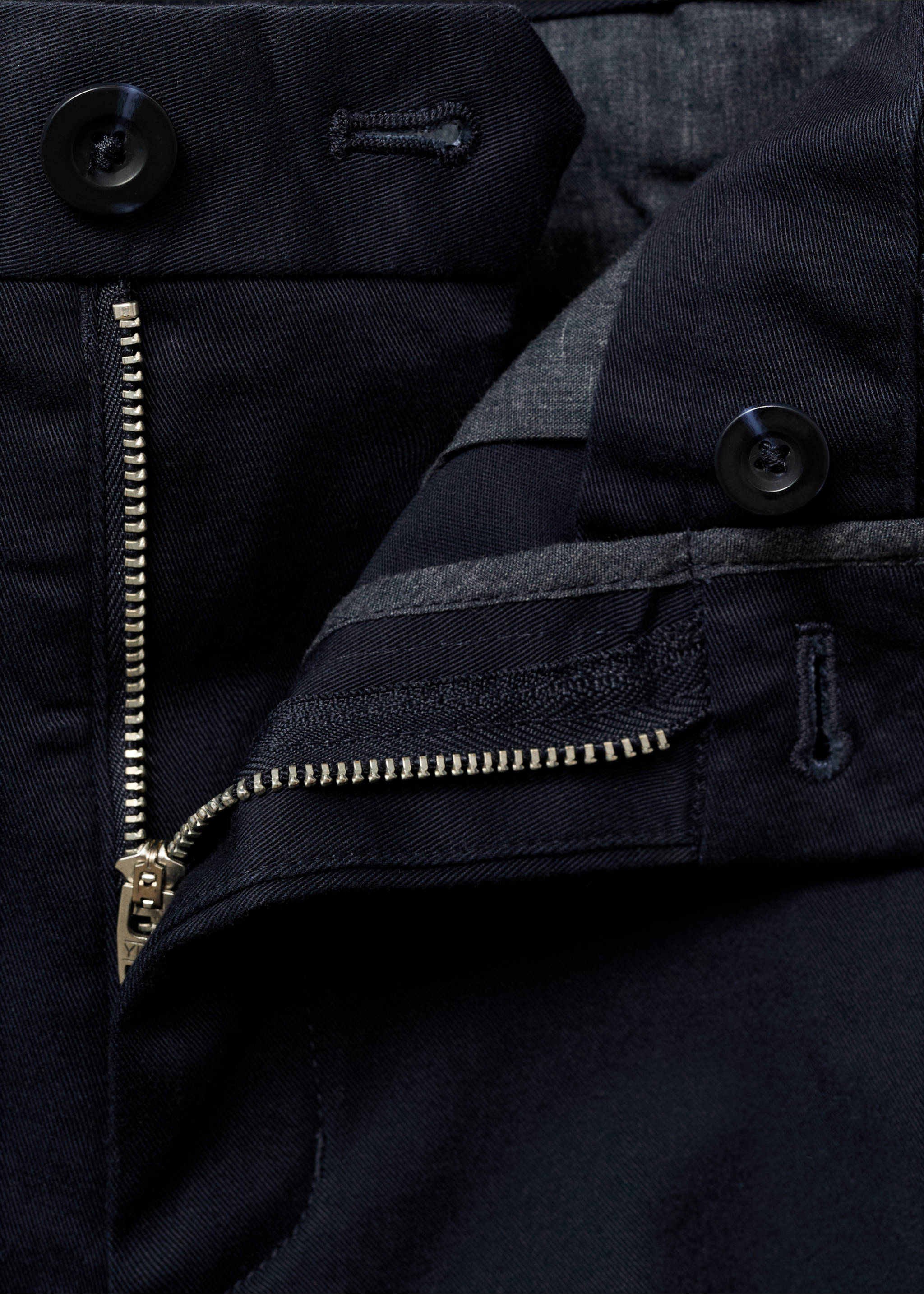 Barna slim-fit twill chino trousers - Details of the article 8, Navy. Ref: 17025141-00.