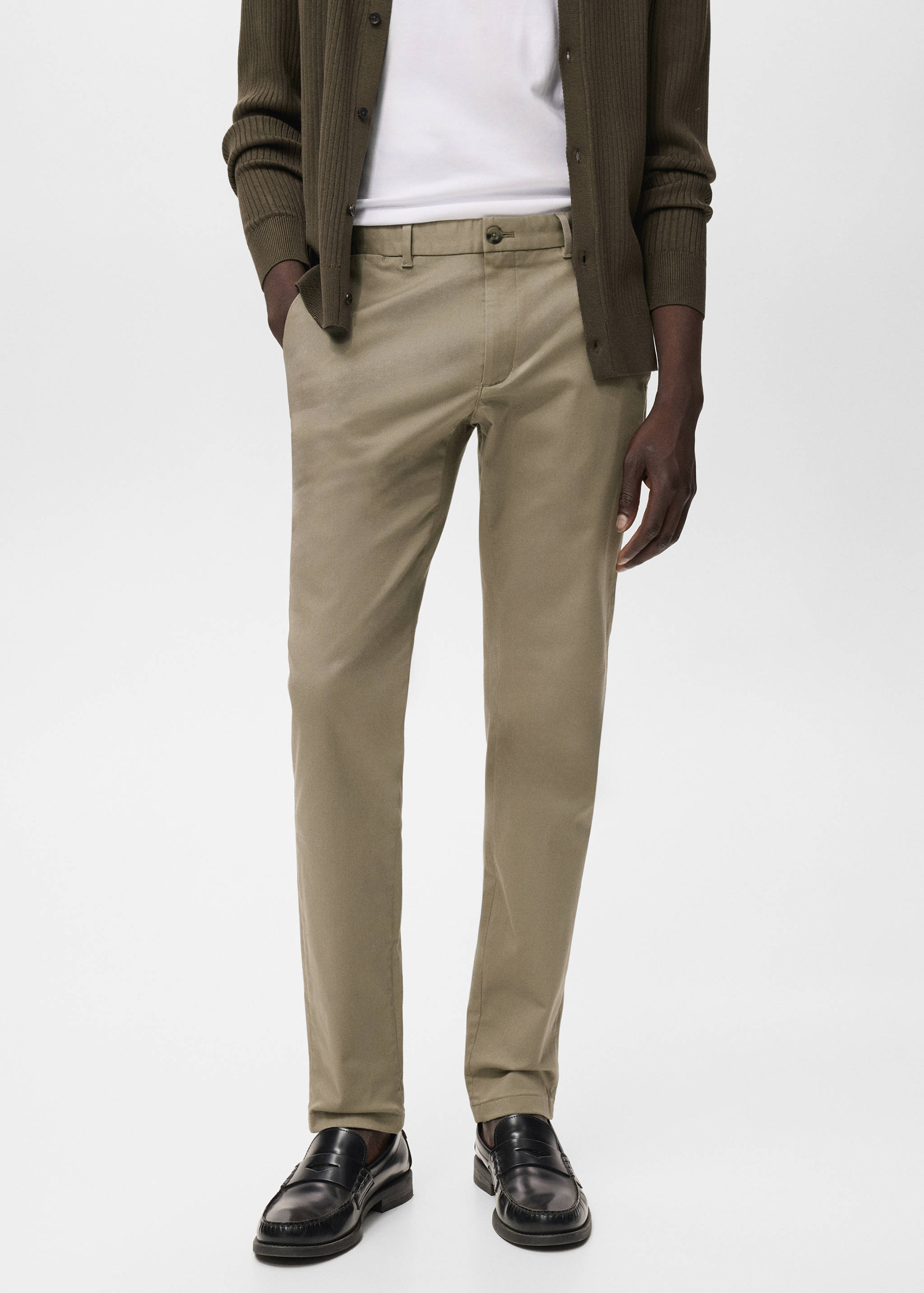 Barna slim-fit twill chino trousers - Medium plane
