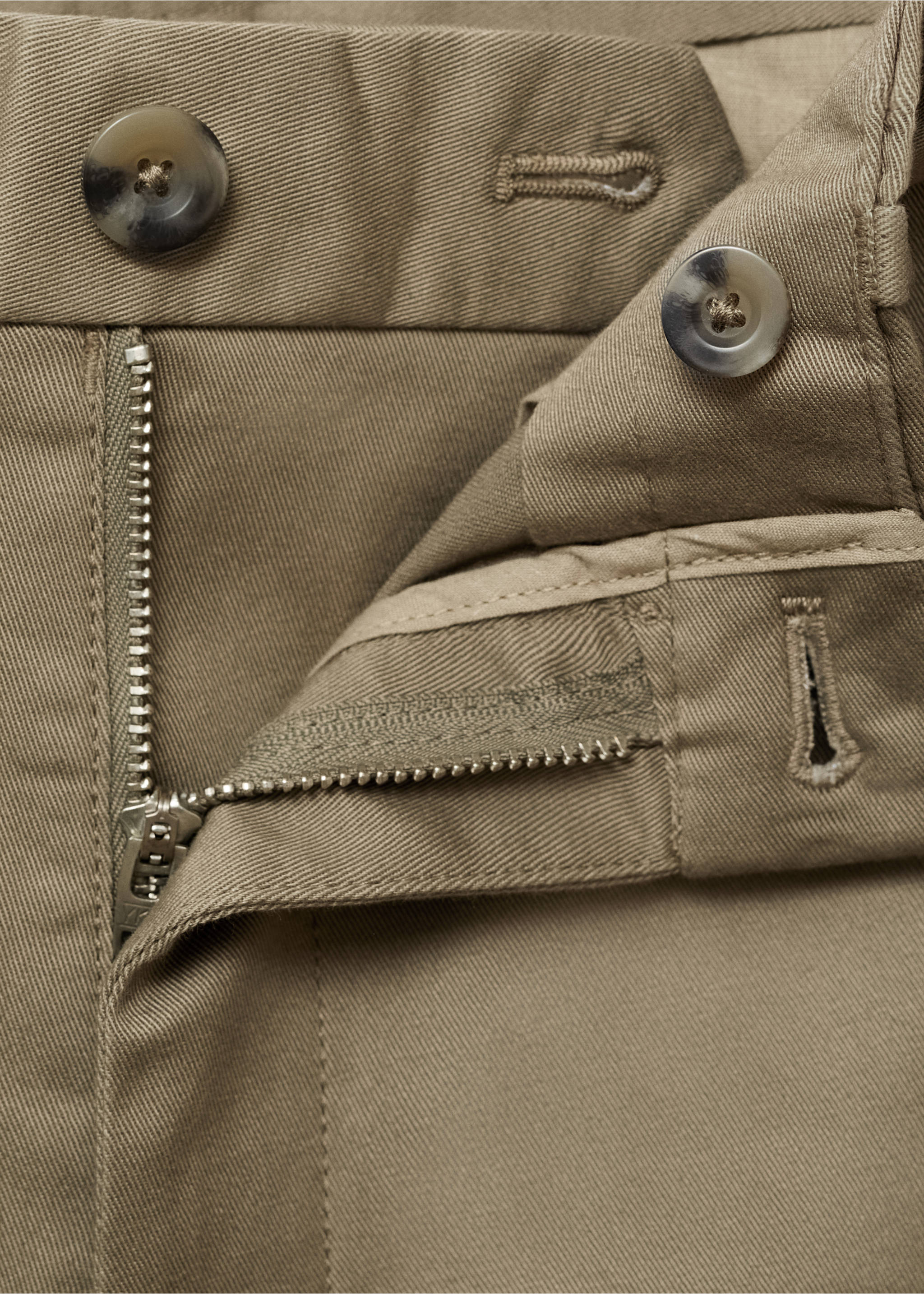 Barna slim-fit twill chino trousers - Details of the article 8, Mink Grey. Ref: 17025141-00.