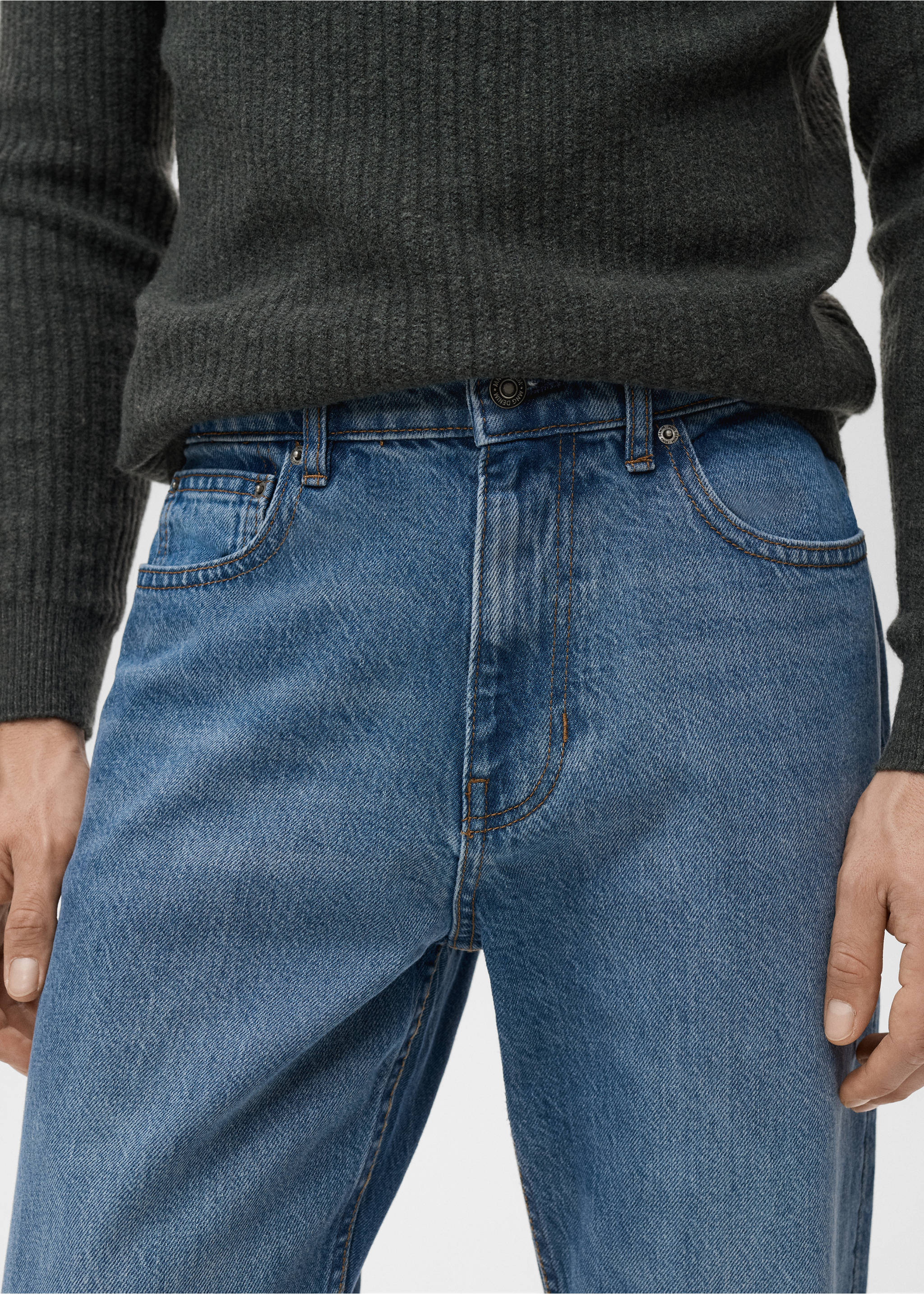 Bob regular-fit jeans - Details of the article 1, Medium Blue. Ref: 17025143-00.