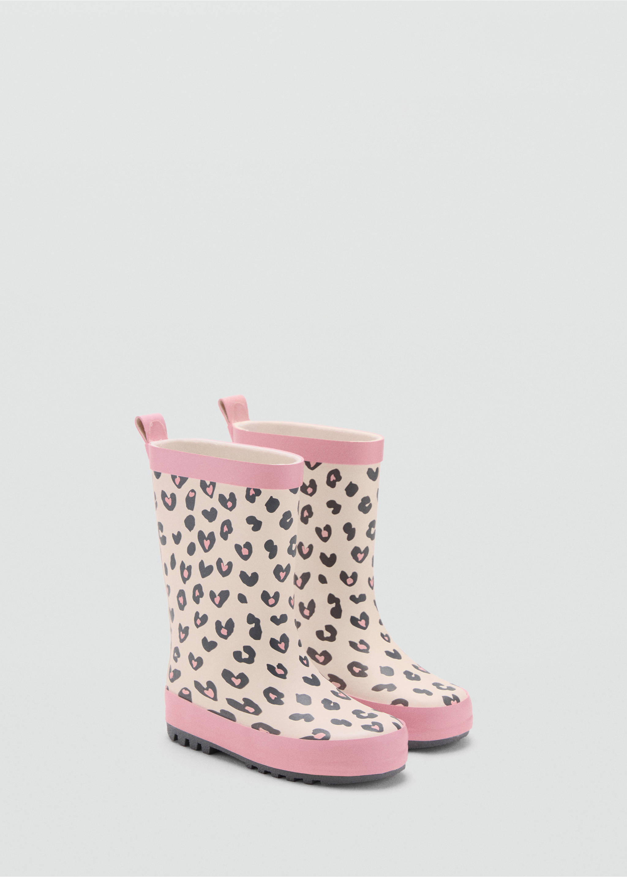 Leopard-print wellington boots - Medium plane, Pastel Pink. Ref: 17025146-00.