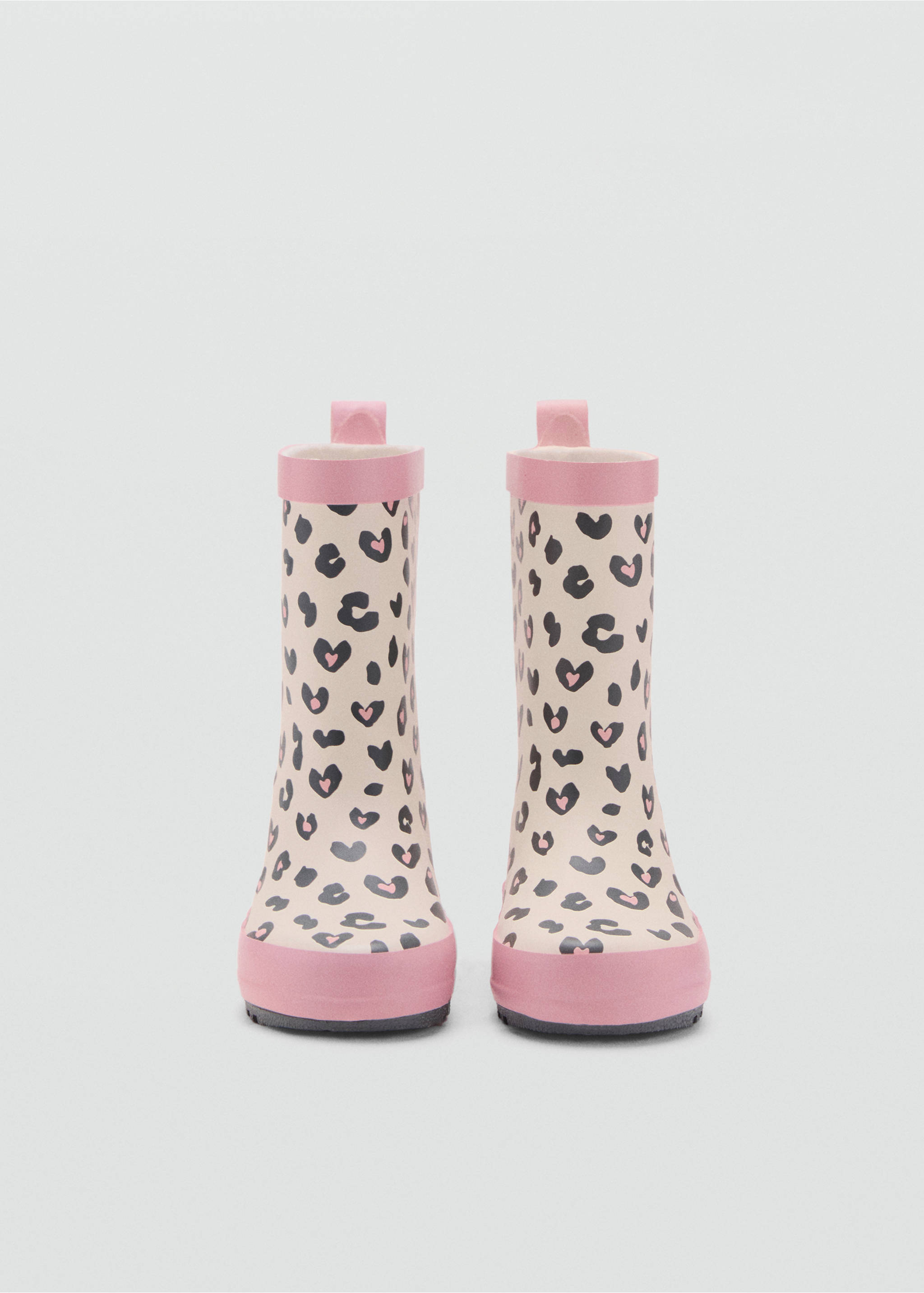 Leopard-print wellington boots - Details of the article 2, Pastel Pink. Ref: 17025146-00.