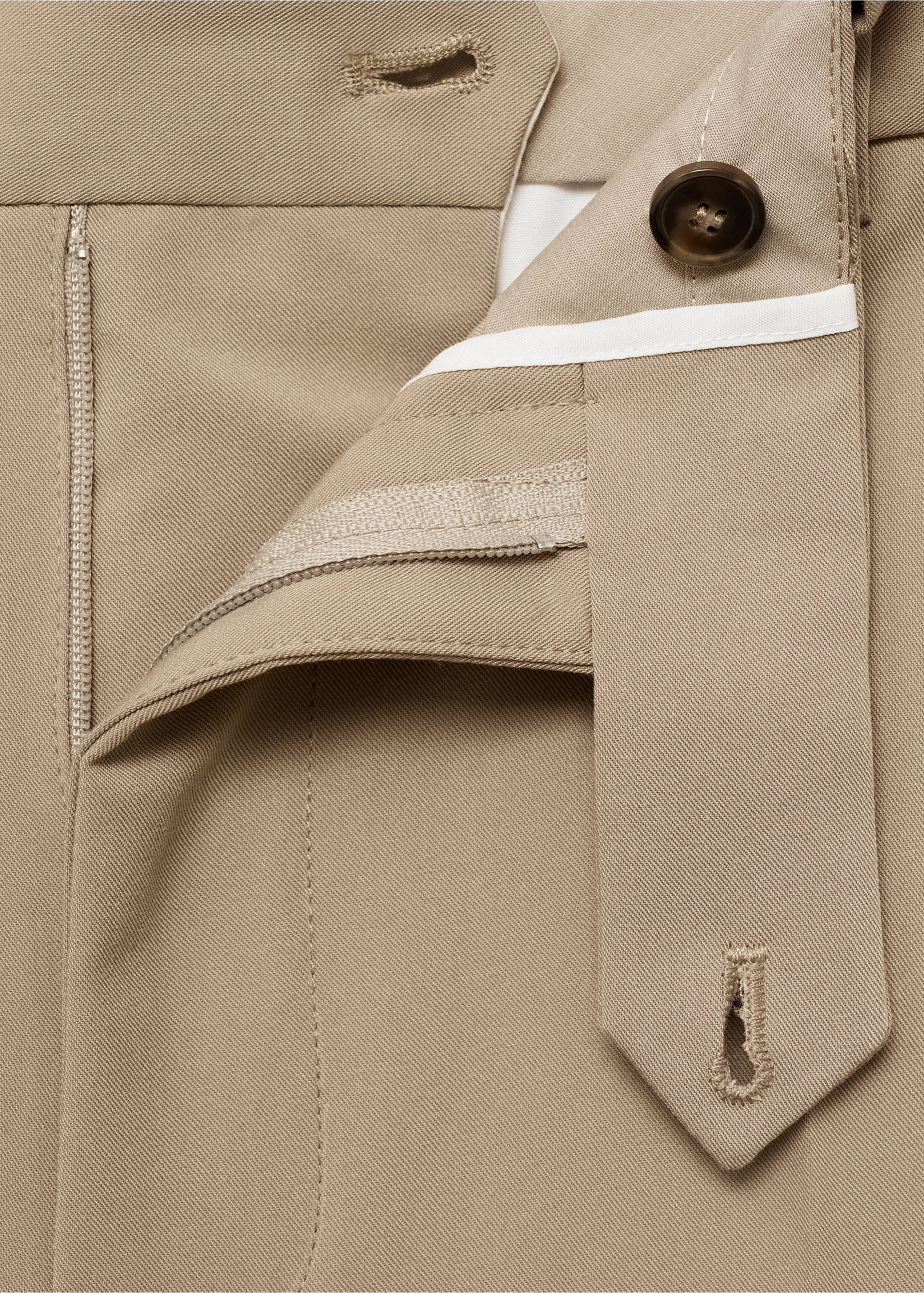 Slim-fit comfort trousers - Details of the article 8, Beige. Ref: 17025147-00.