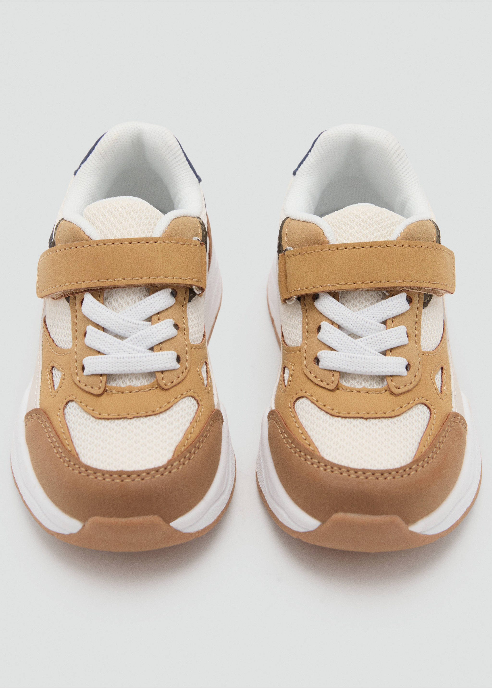 Velcro fastening mixed sneakers - Details of the article 2, Beige. Ref: 17025149-00.