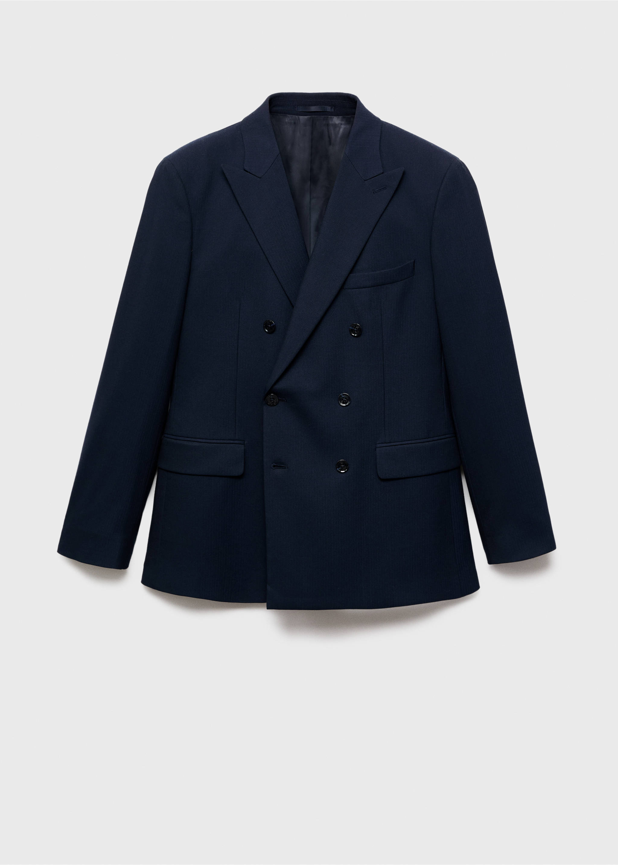 Monaco double-breasted slim-fit suit jacket - Article without model, Navy. Ref: 17025150-00.