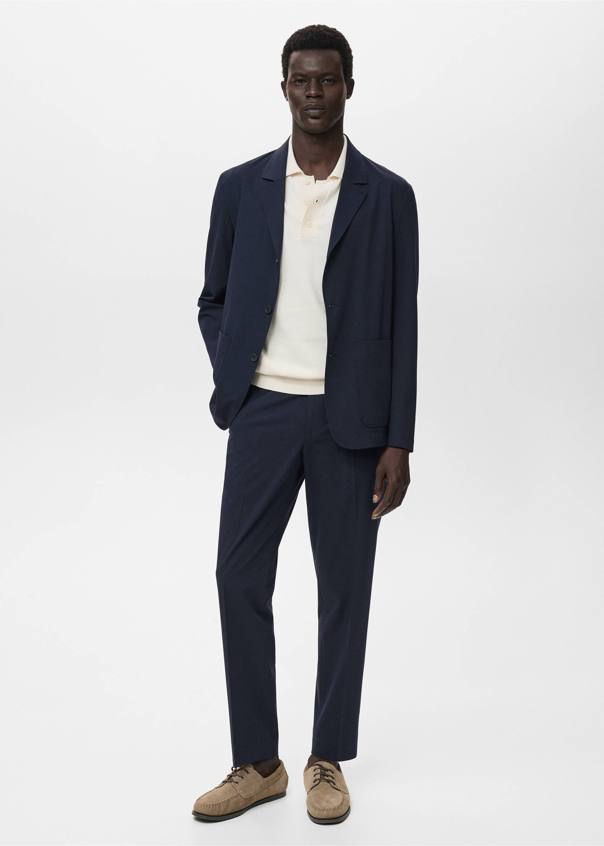 Slim-fit suit jacket with pockets - General plane, Navy. Ref: 17025152-00.