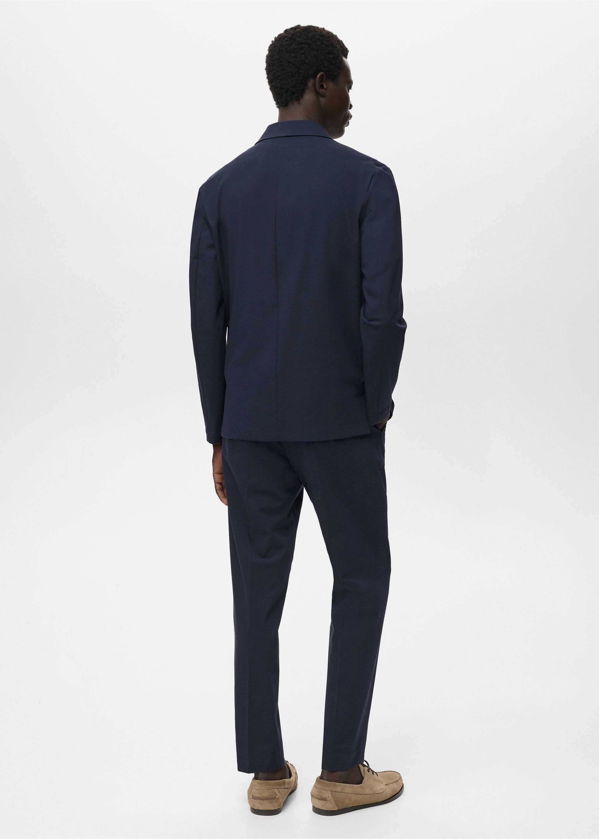 Slim-fit suit jacket with pockets - Reverse of the article, Navy. Ref: 17025152-00.
