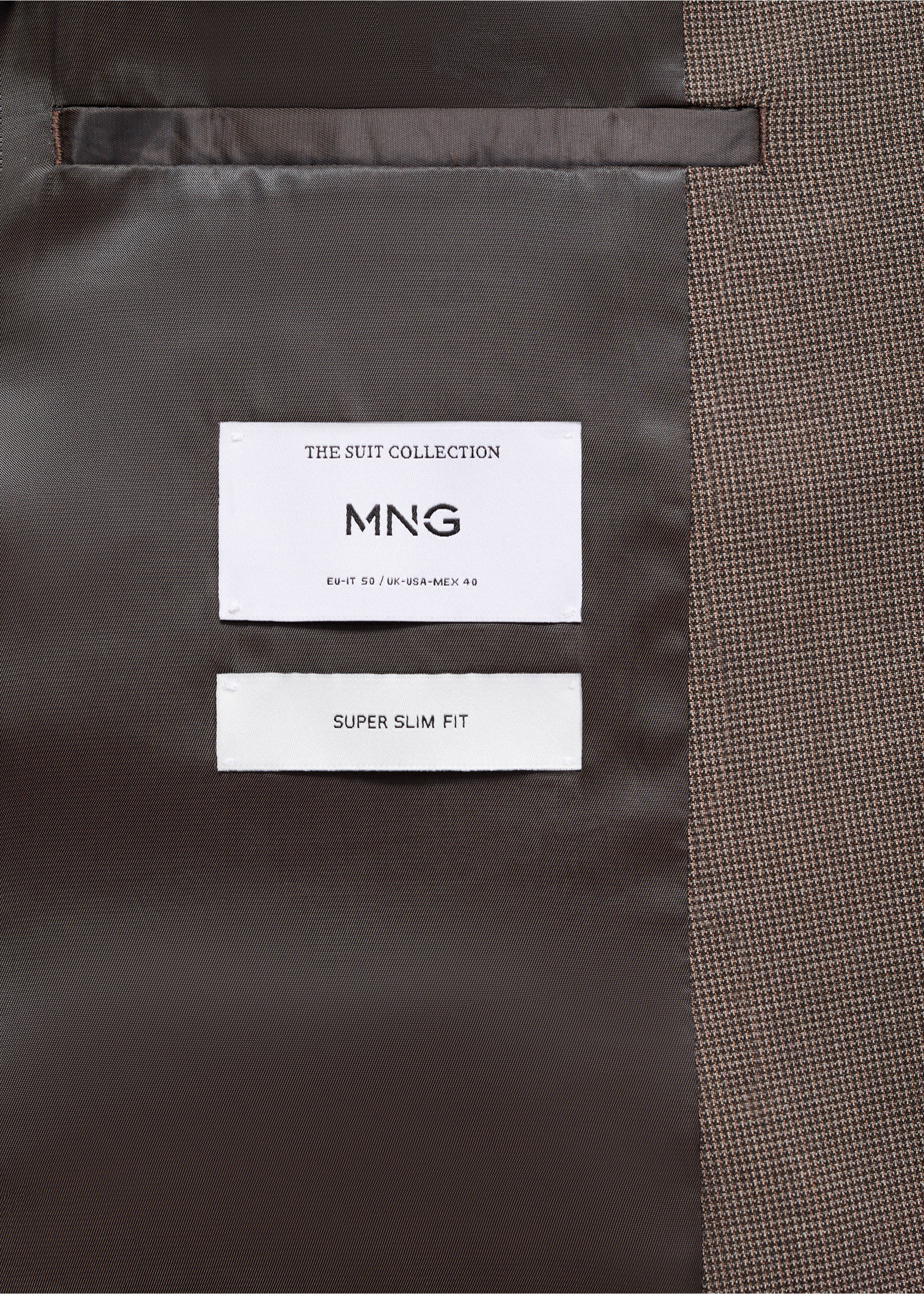 Super Slim Fit-Anzugsakko aus Stretchgewebe - Detail des Artikels 0, Braun. Ref: 17025153-00.