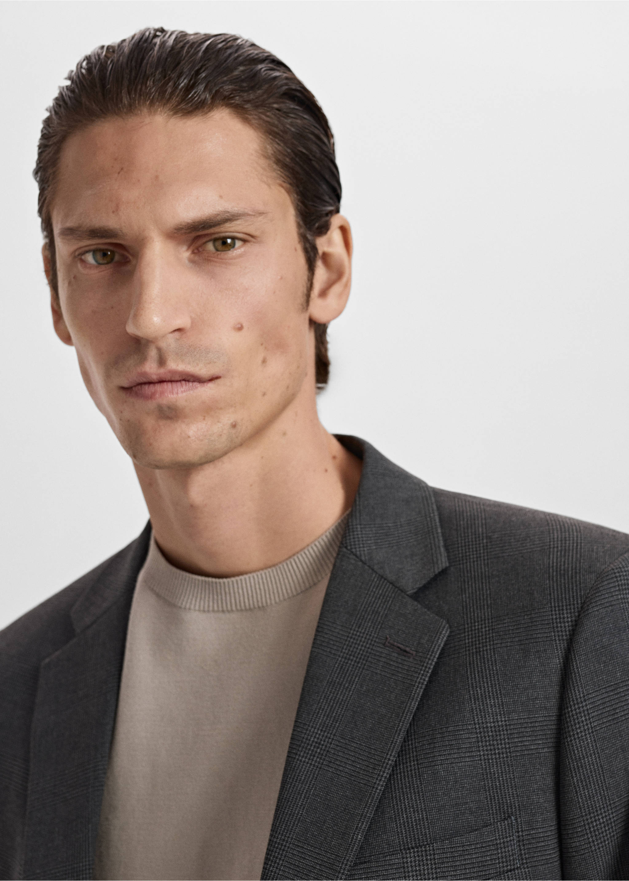 Milan slim-fit suit jacket - Details of the article 1, Dark Heather Grey. Ref: 17025154-00.