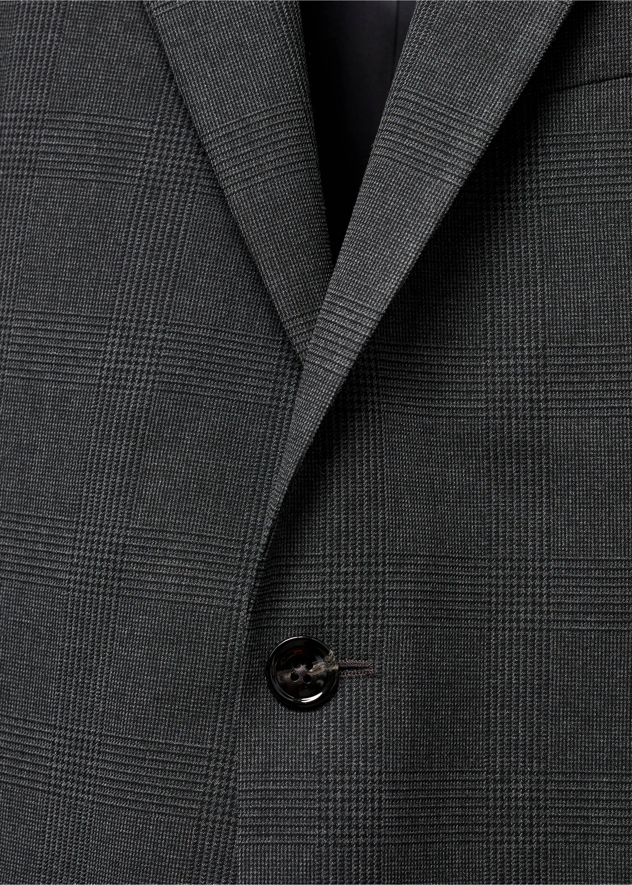 Milan slim-fit suit jacket - Details of the article 8, Dark Heather Grey. Ref: 17025154-00.