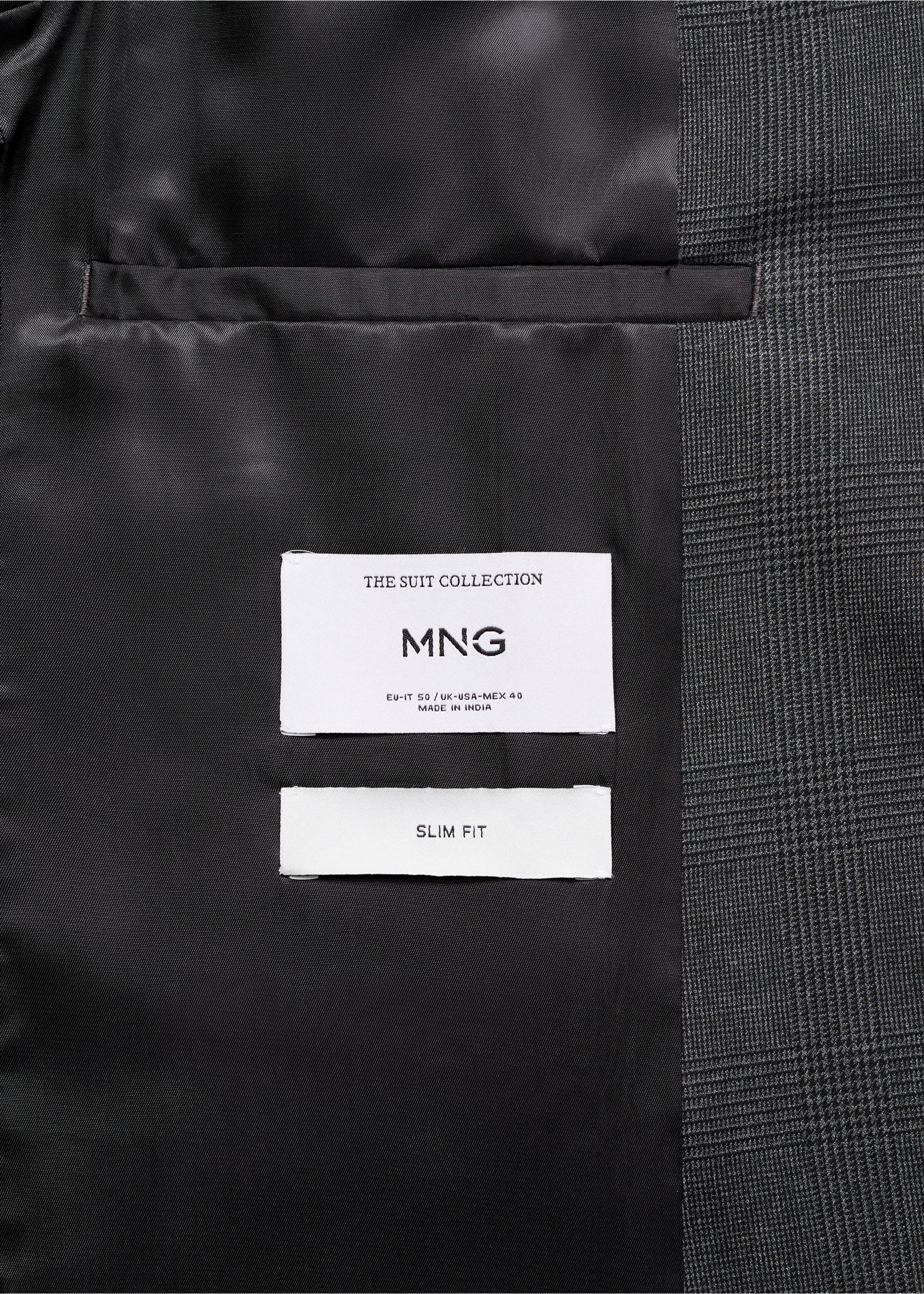 Milan slim-fit suit jacket - Details of the article 0, Dark Heather Grey. Ref: 17025154-00.