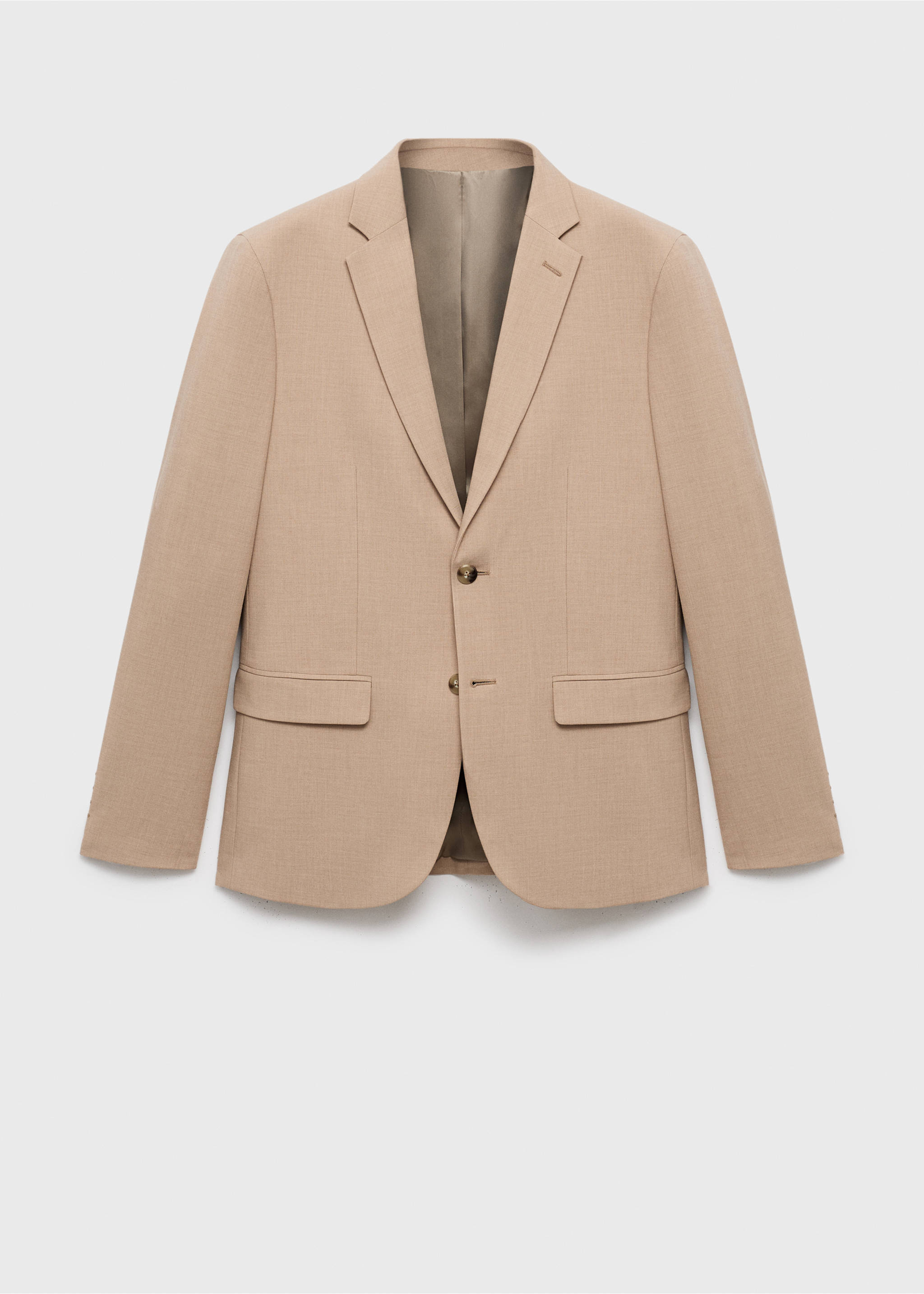 Super Slim Fit-Anzugsakko aus Stretchgewebe - Artikel ohne Model, Beige. Ref: 17025155-00.