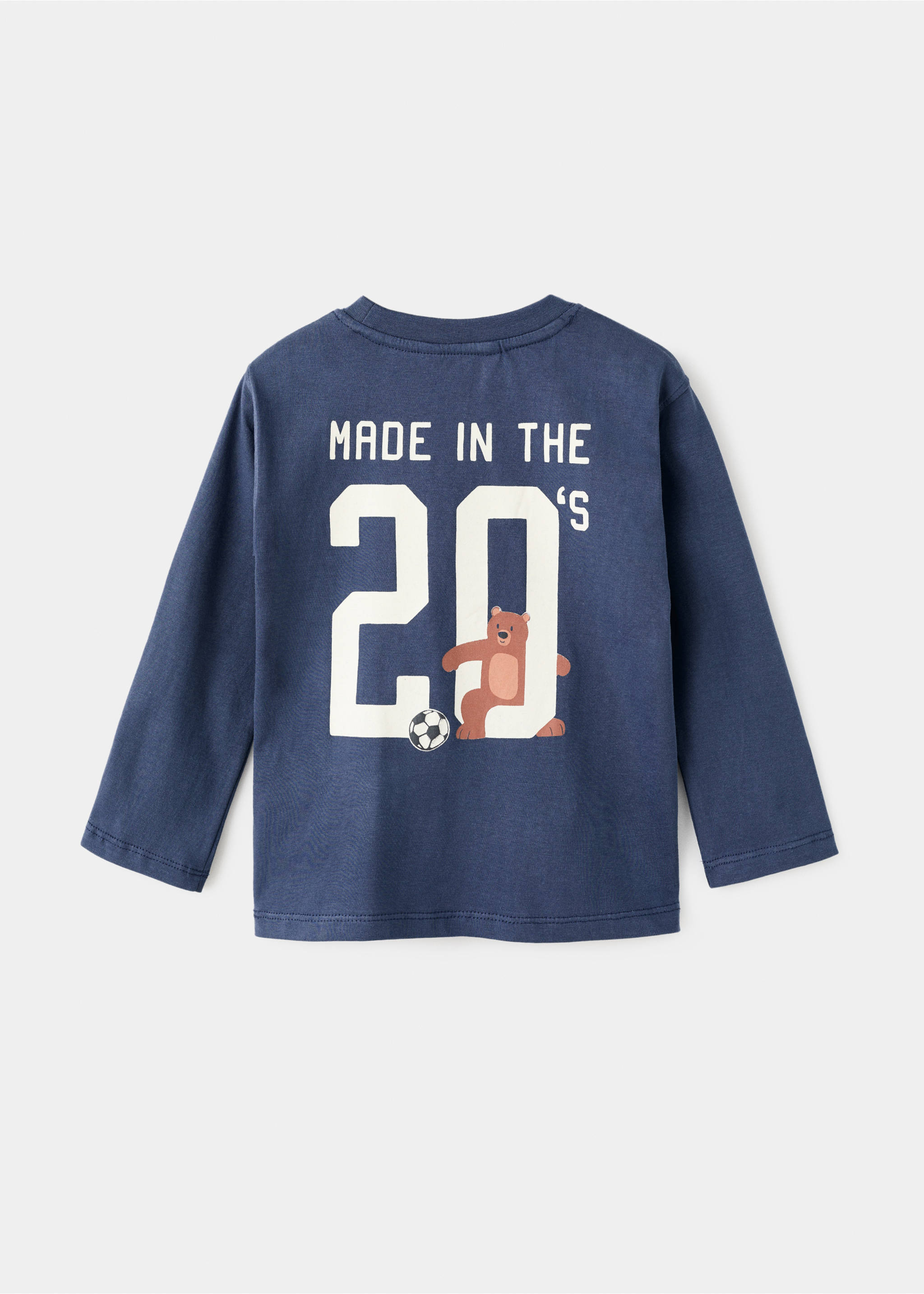 Embroidered printed T-shirt - Reverse of the article, Night Blue. Ref: 17025157-00.