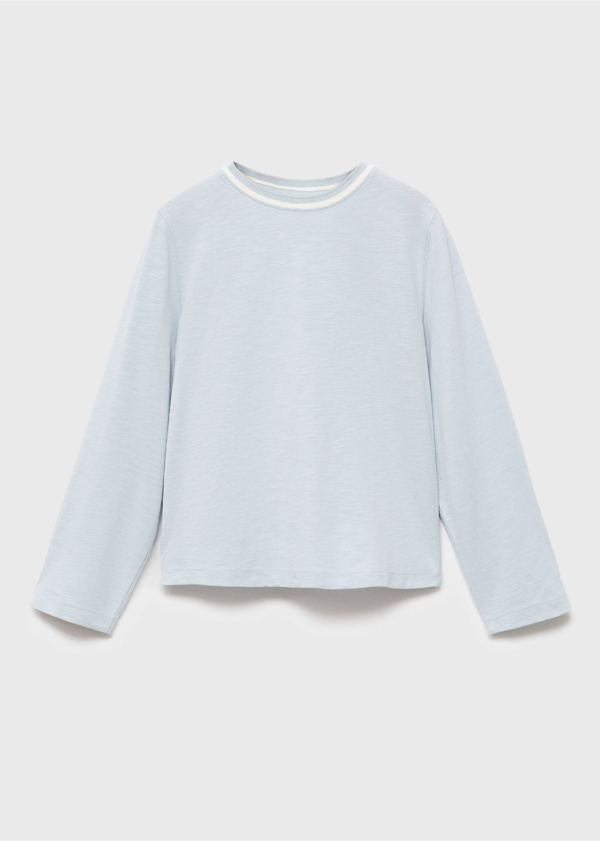 Contrast neck t-shirt - Article without model, Sky Blue. Ref: 17025159-00.