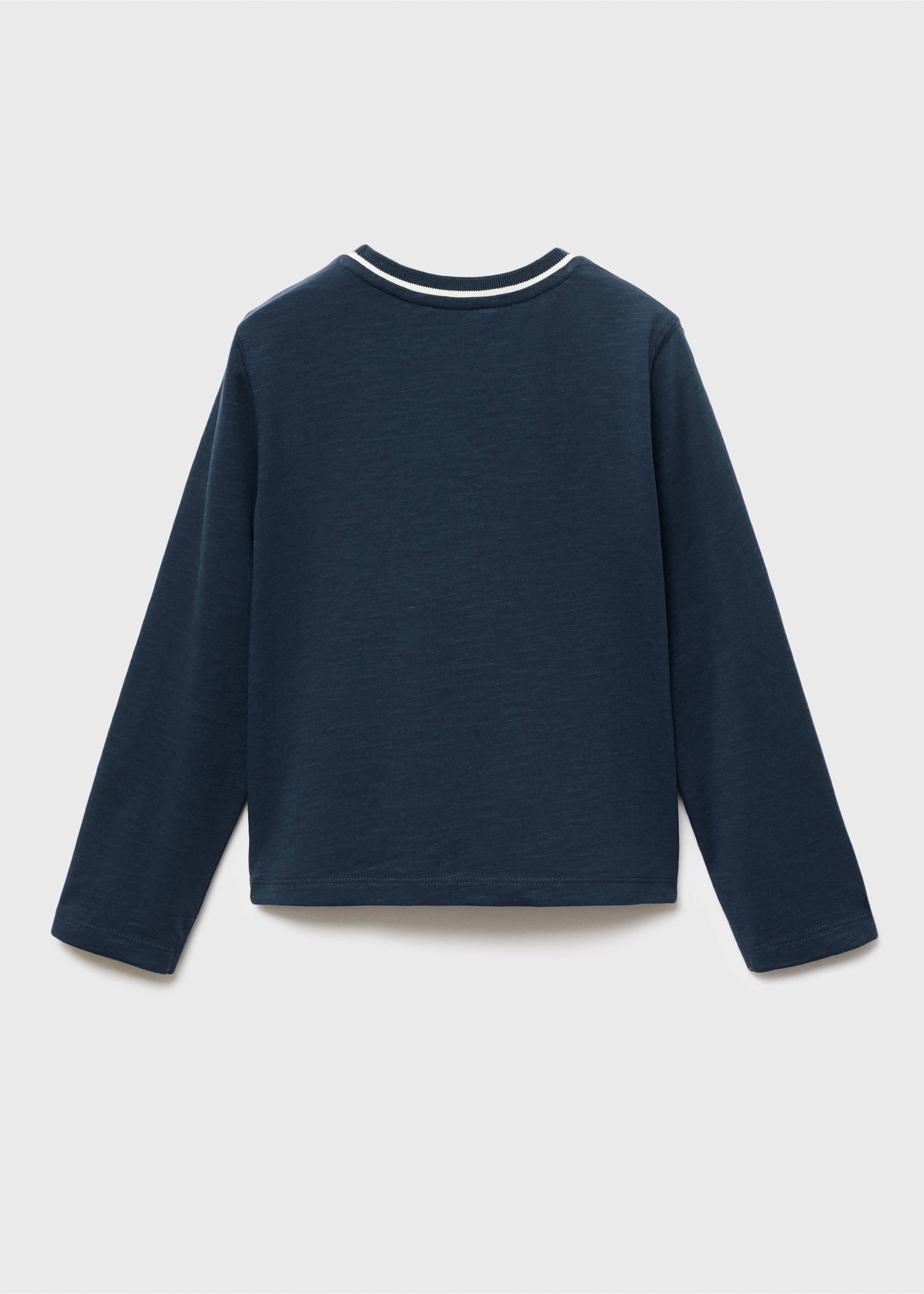 Contrast neck t-shirt - Reverse of the article, Navy. Ref: 17025159-00.