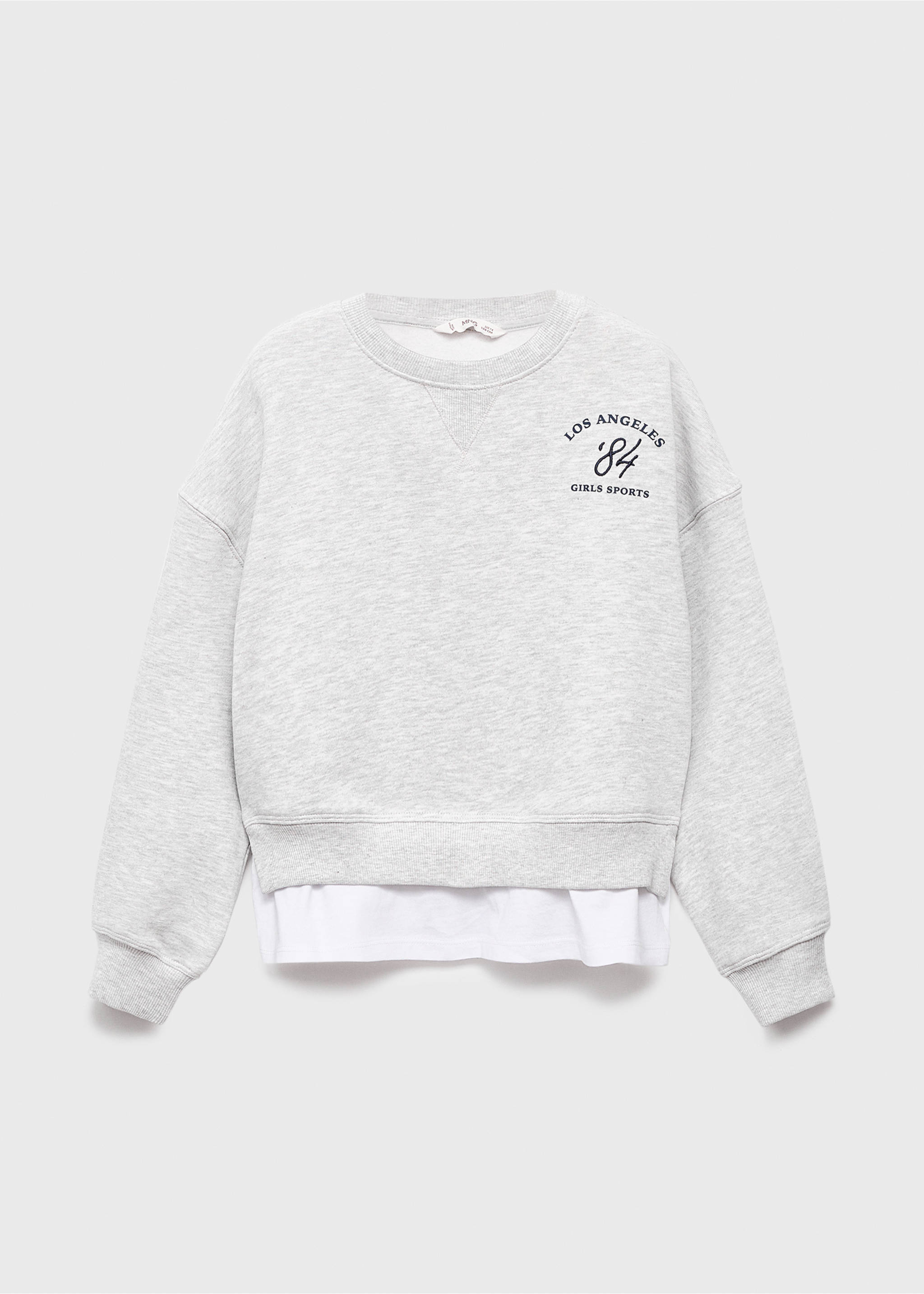Sweatshirt mit Hemdsaum - Artikel ohne Model, Hellgrau meliert. Ref: 17025161-00.