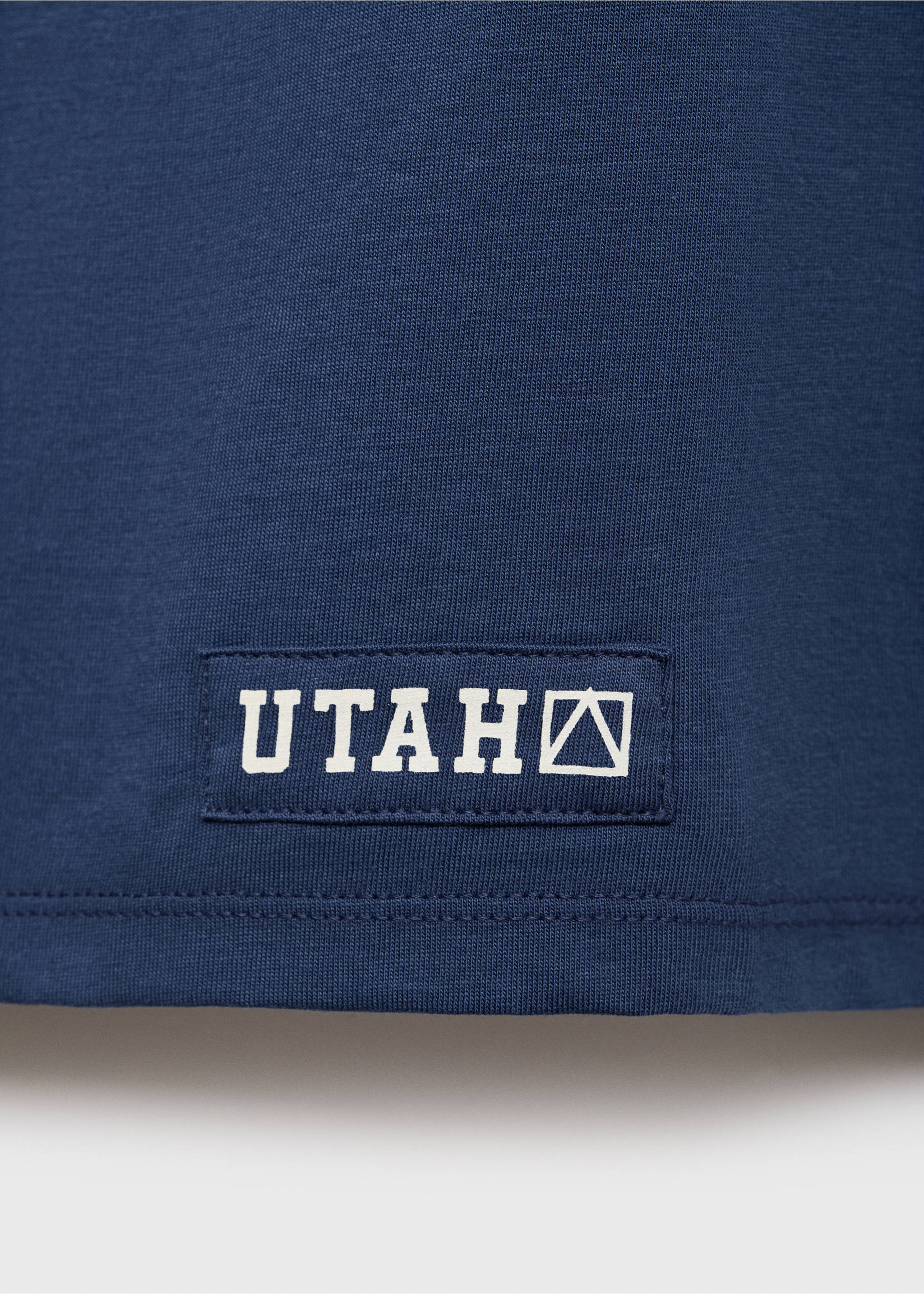 Printed cotton-blend T-shirt - Details of the article 0, Navy. Ref: 17025163-00.