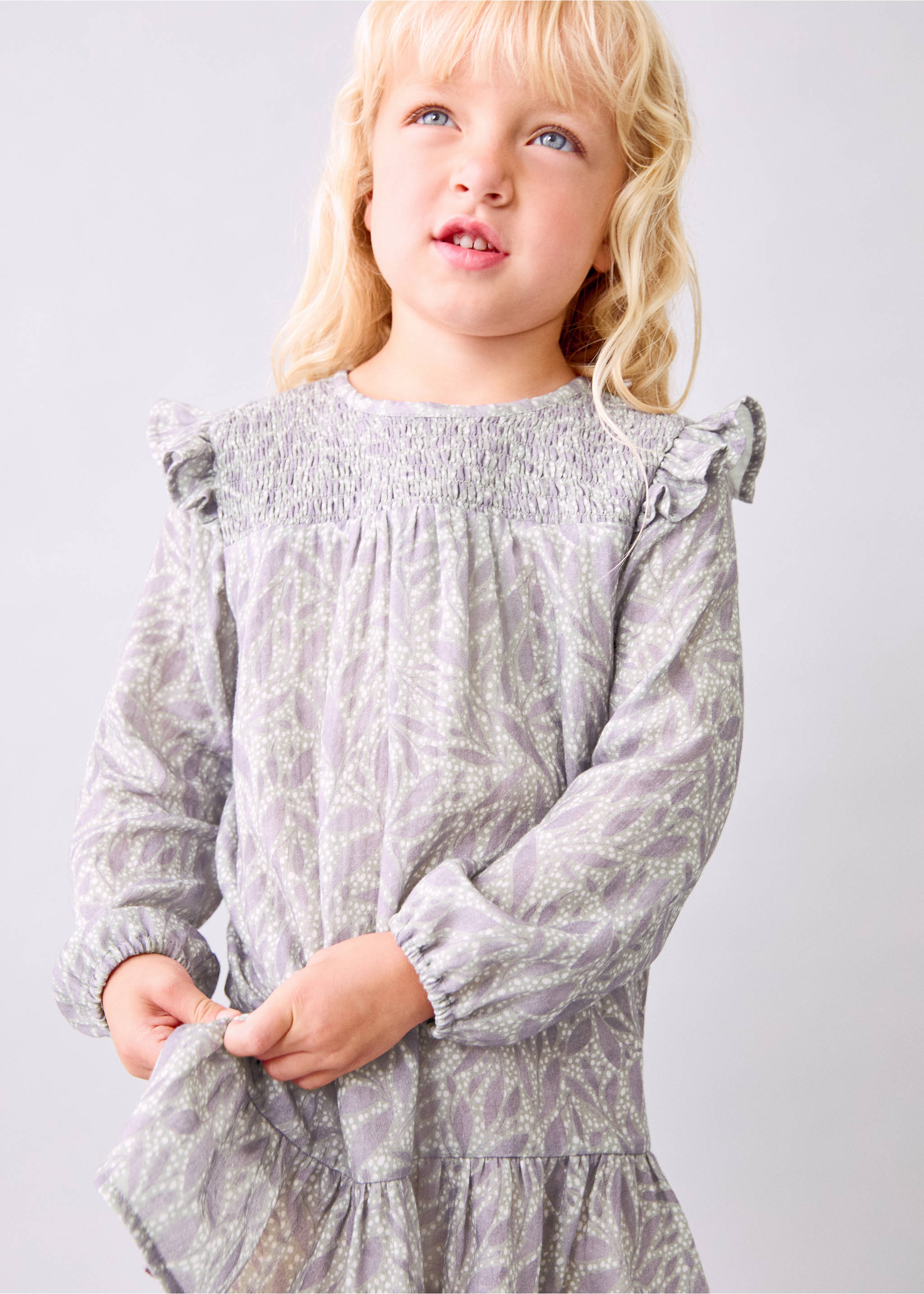 Printed cotton dress - Medium plane, Light/Pastel Purple. Ref: 17025164-00.