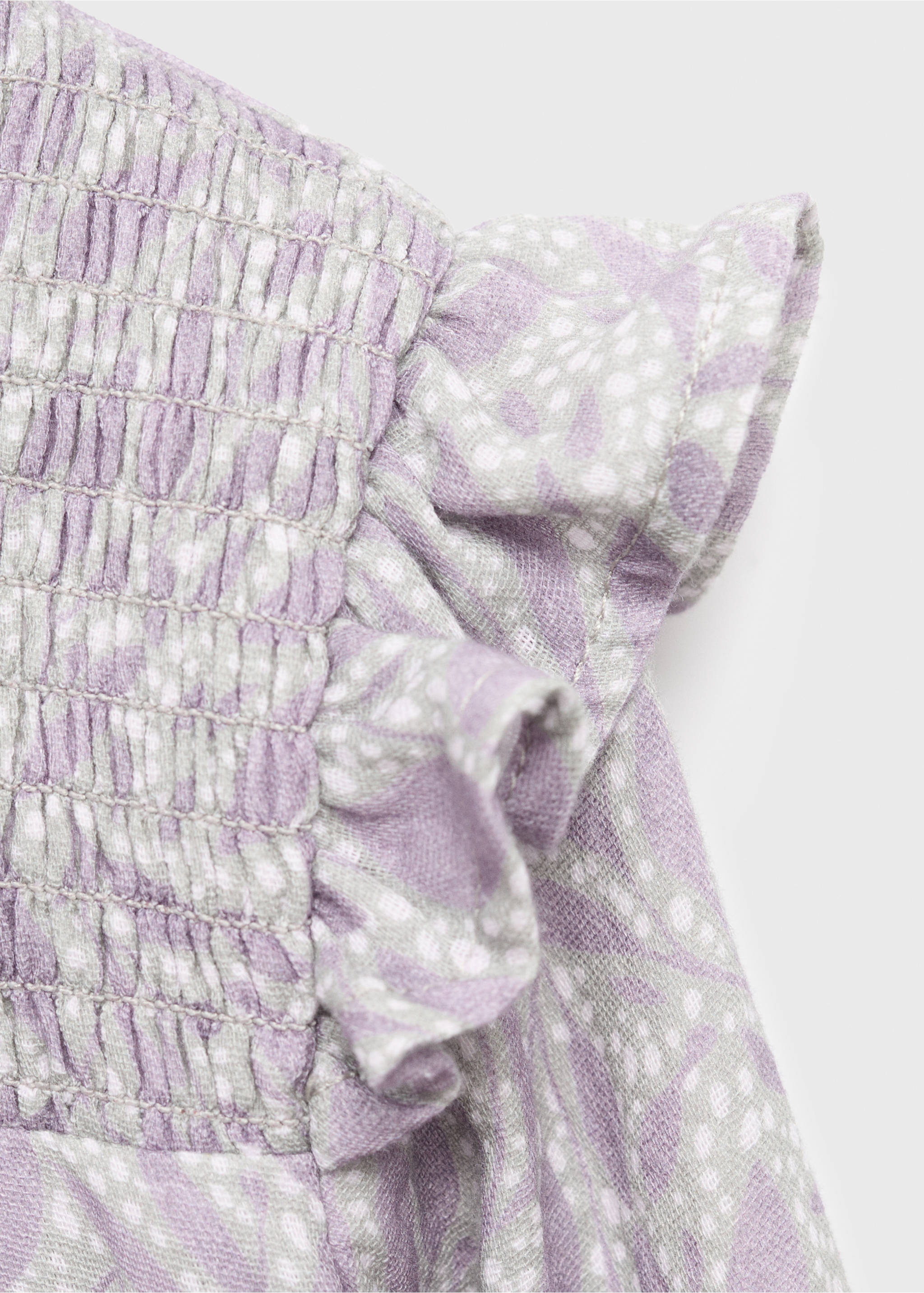 Printed cotton dress - Details of the article 8, Light/Pastel Purple. Ref: 17025164-00.