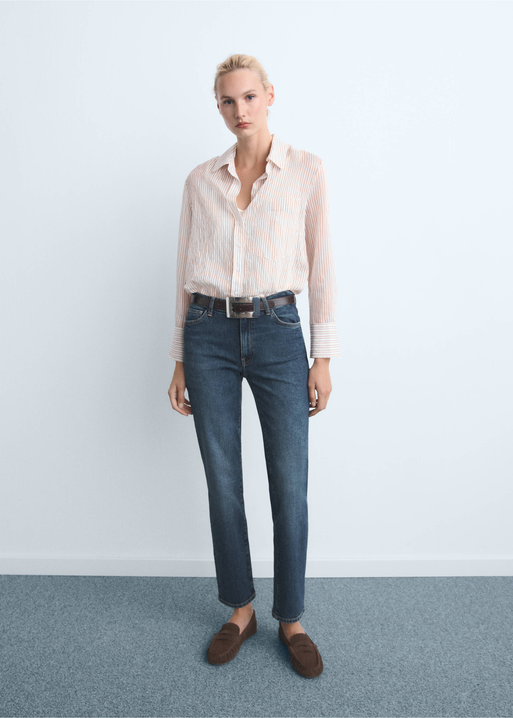 Jean slim taille normale - Plan général, Bleu foncé. Ref: 17025172-00.