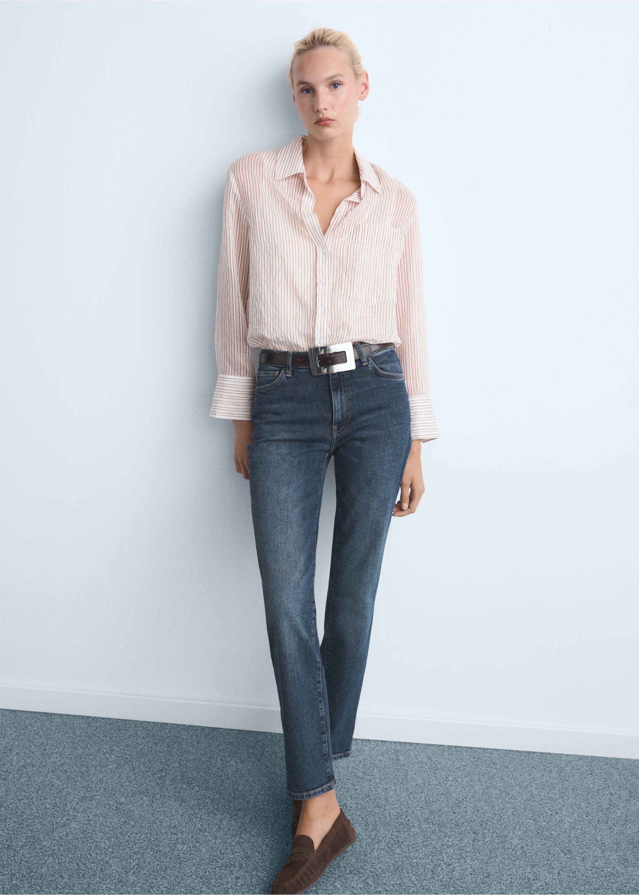 Jean slim taille normale - Détail de l'article 3, Bleu foncé. Ref: 17025172-00.