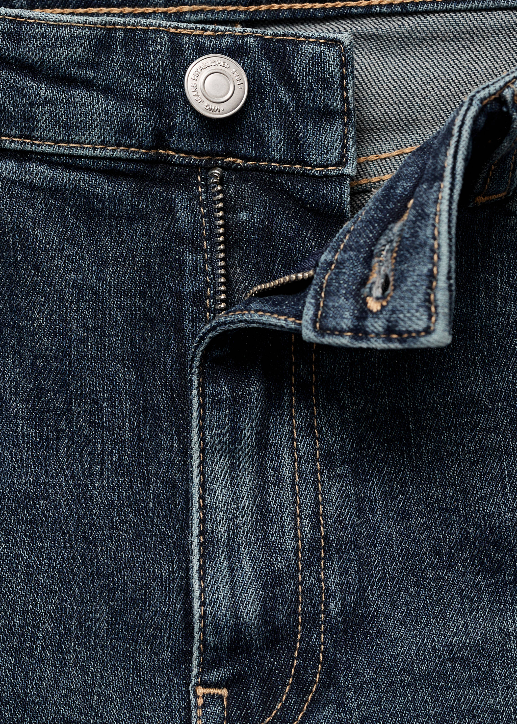 Jean slim taille normale - Détail de l'article 8, Bleu foncé. Ref: 17025172-00.