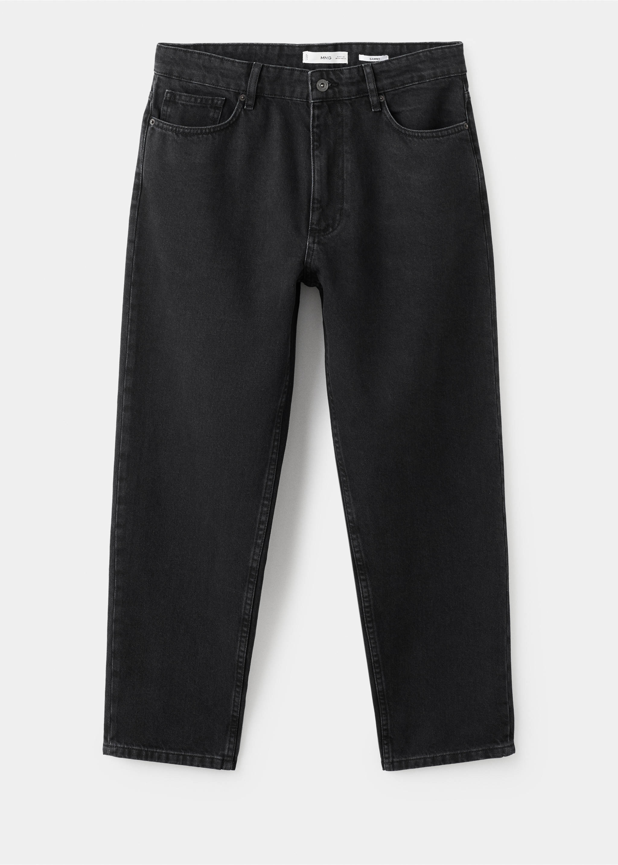 Dark grey men's denim trousers with classic five-pocket styling., Black denim. Ref: 17025174-00.