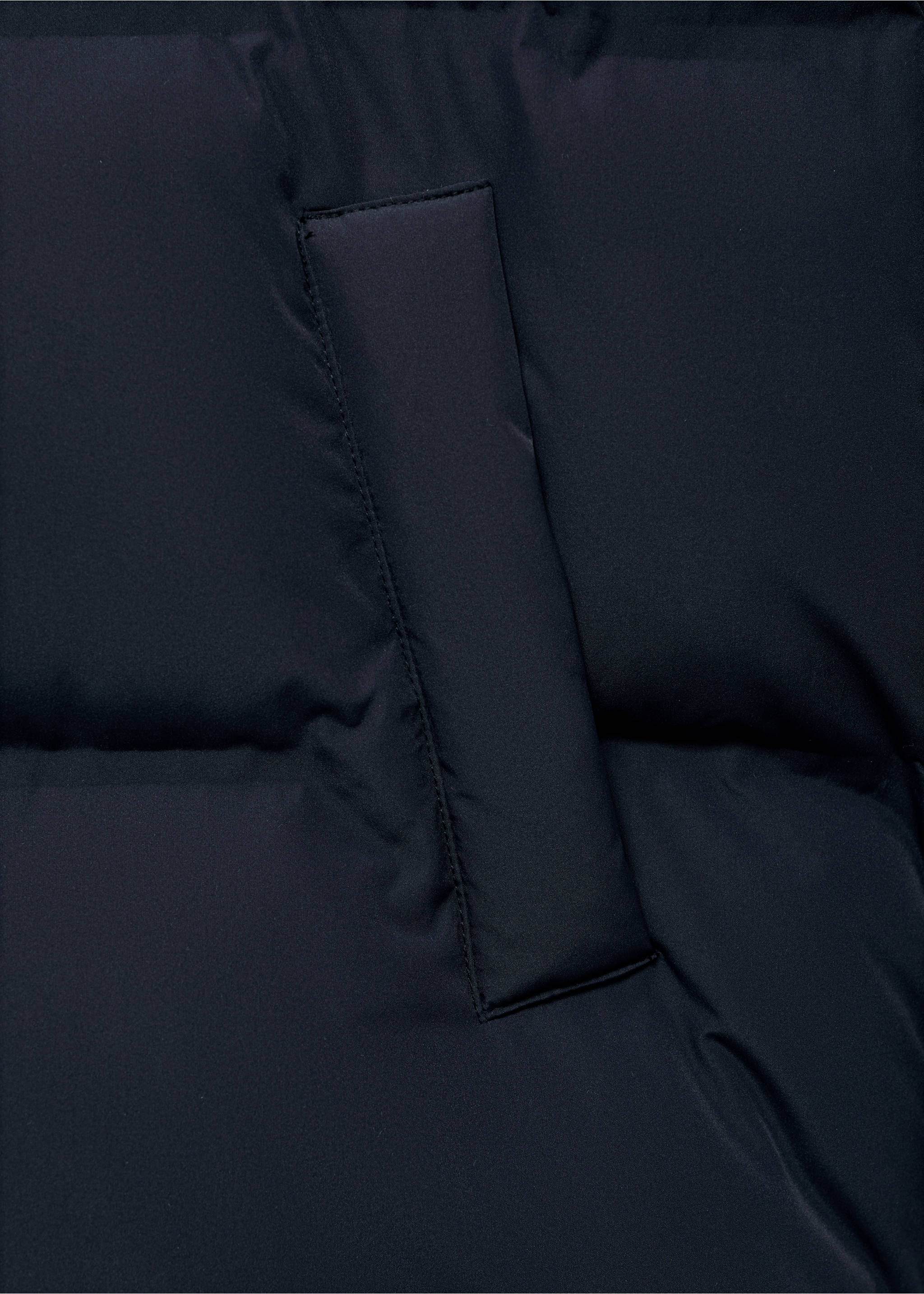 Quilted long coat - Details of the article 0, Navy. Ref: 17025787-00.