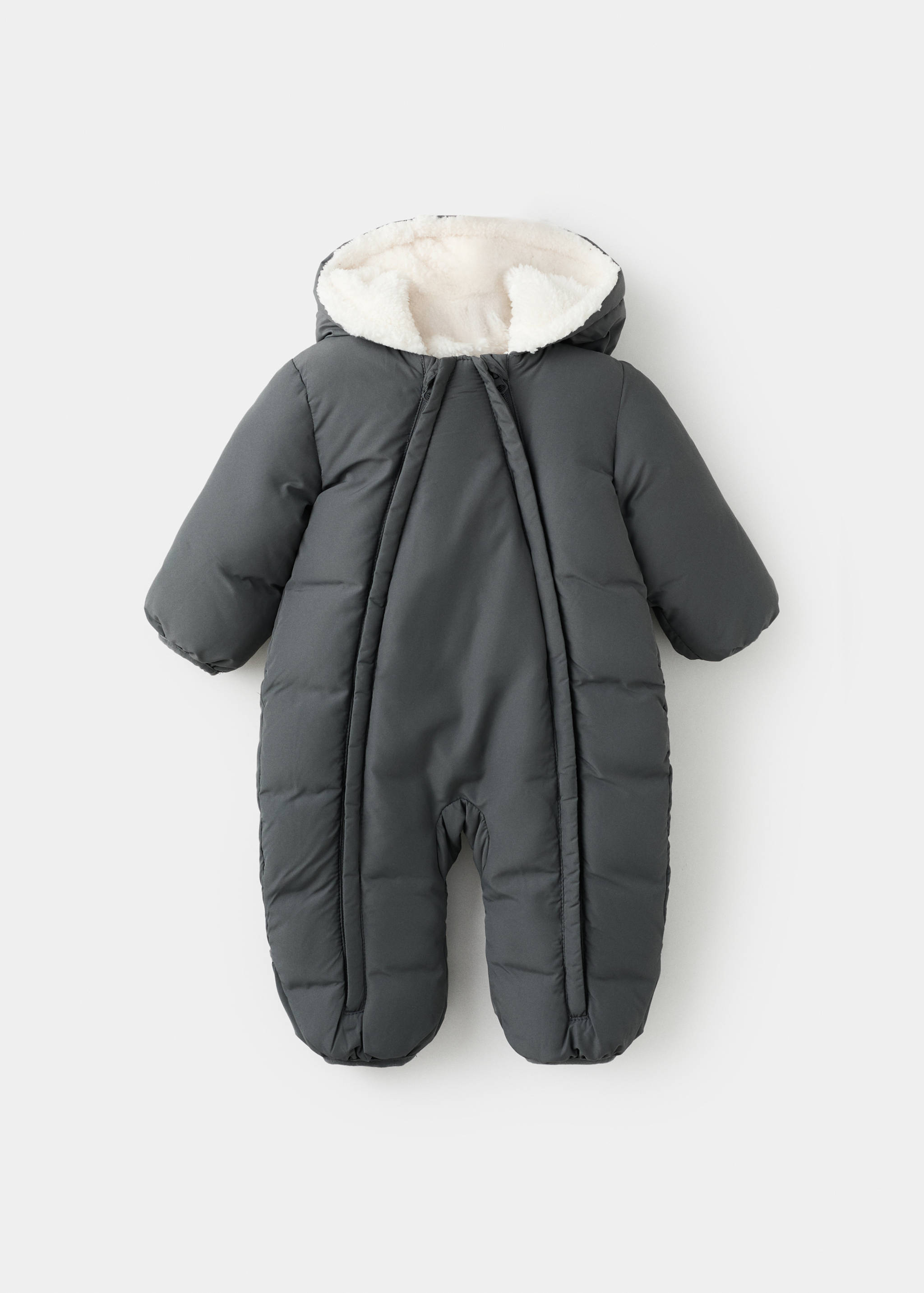 Quilted hoodie with fur hood - Article without model