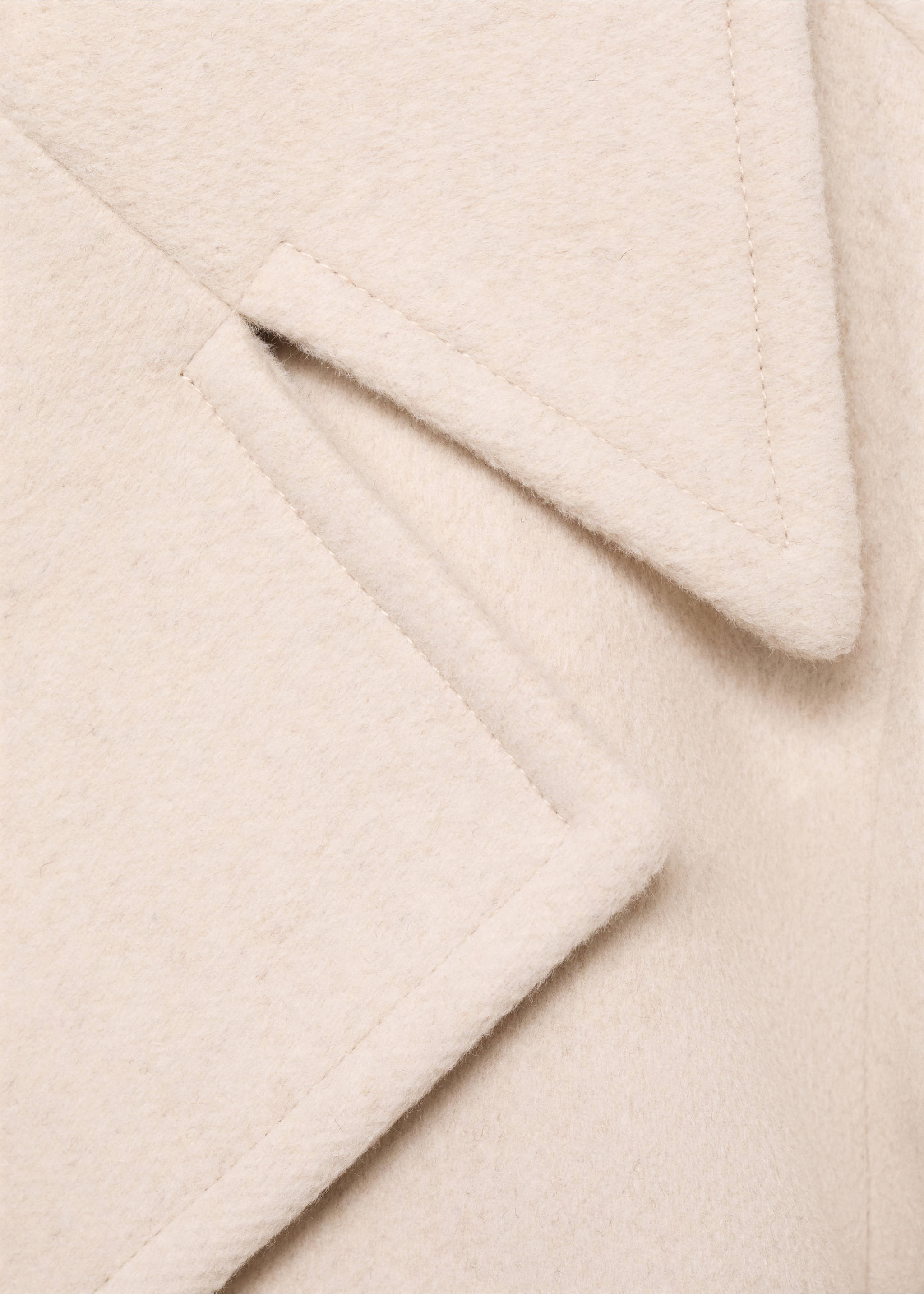 Double-breasted wool-blend coat - Details of the article 8, Light/Pastel Grey. Ref: 17025790-00.