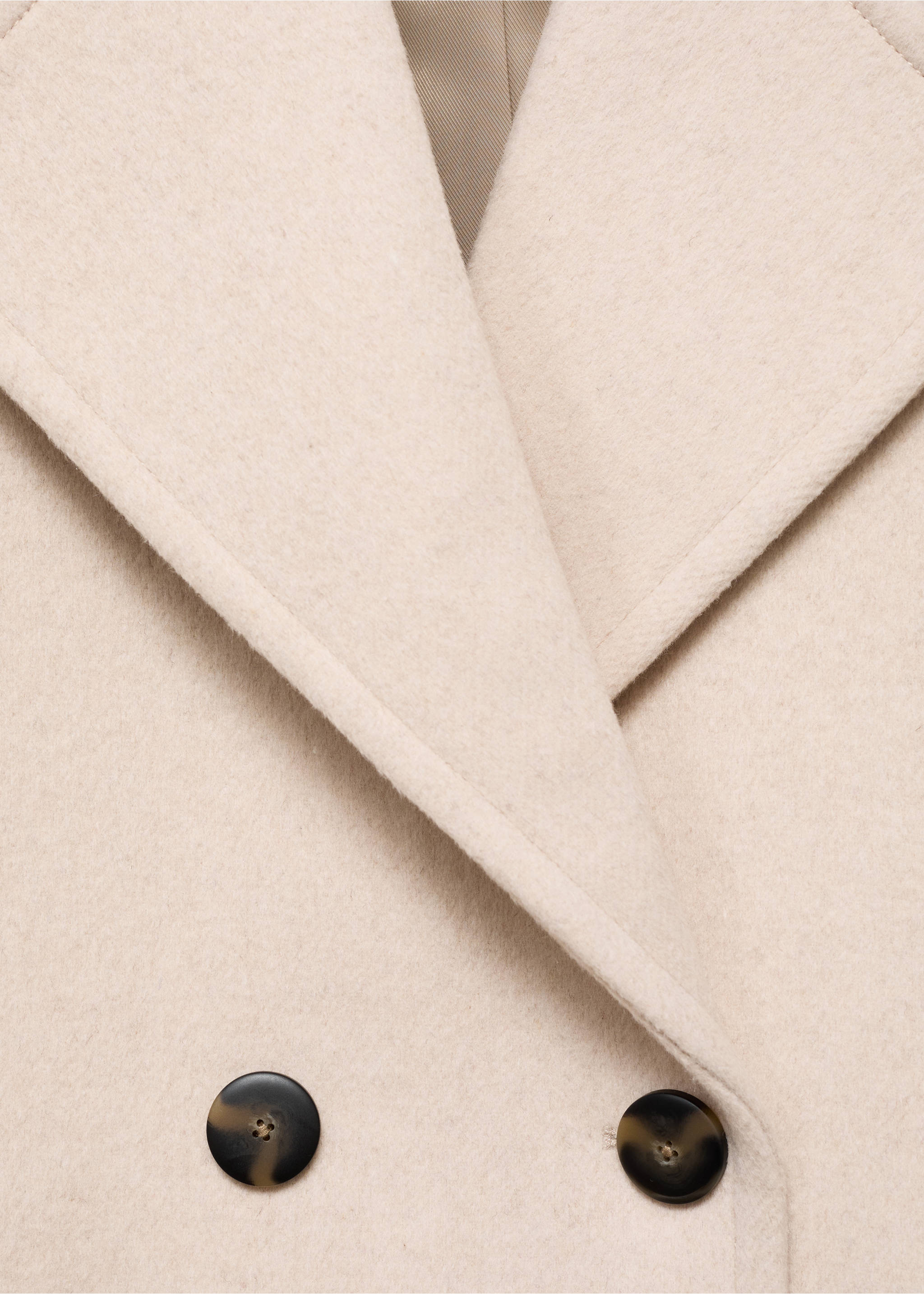 Double-breasted wool-blend coat - Details of the article 0, Light/Pastel Grey. Ref: 17025790-00.