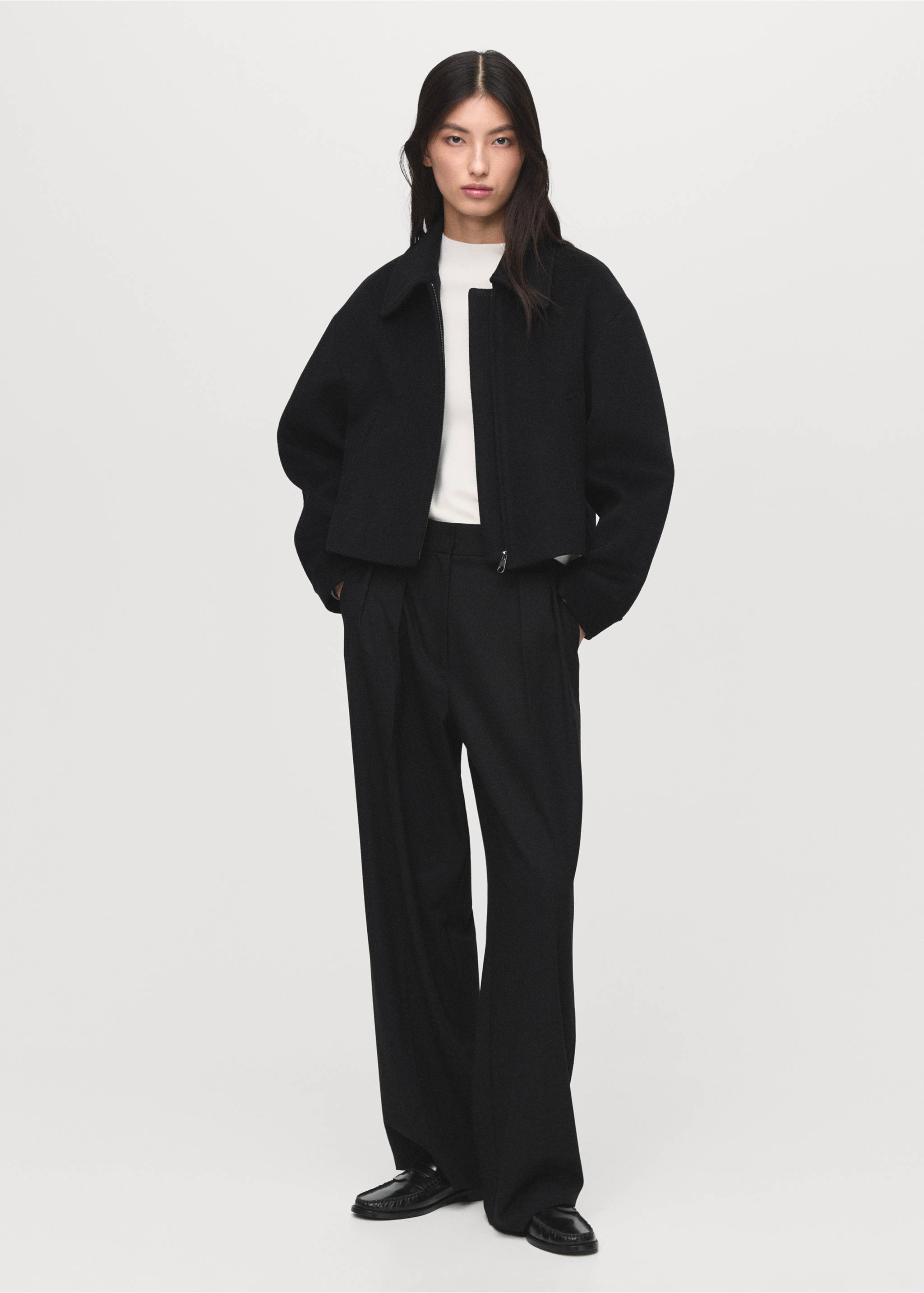 Wool bomber jacket - General plane, Black. Ref: 17025791-00.