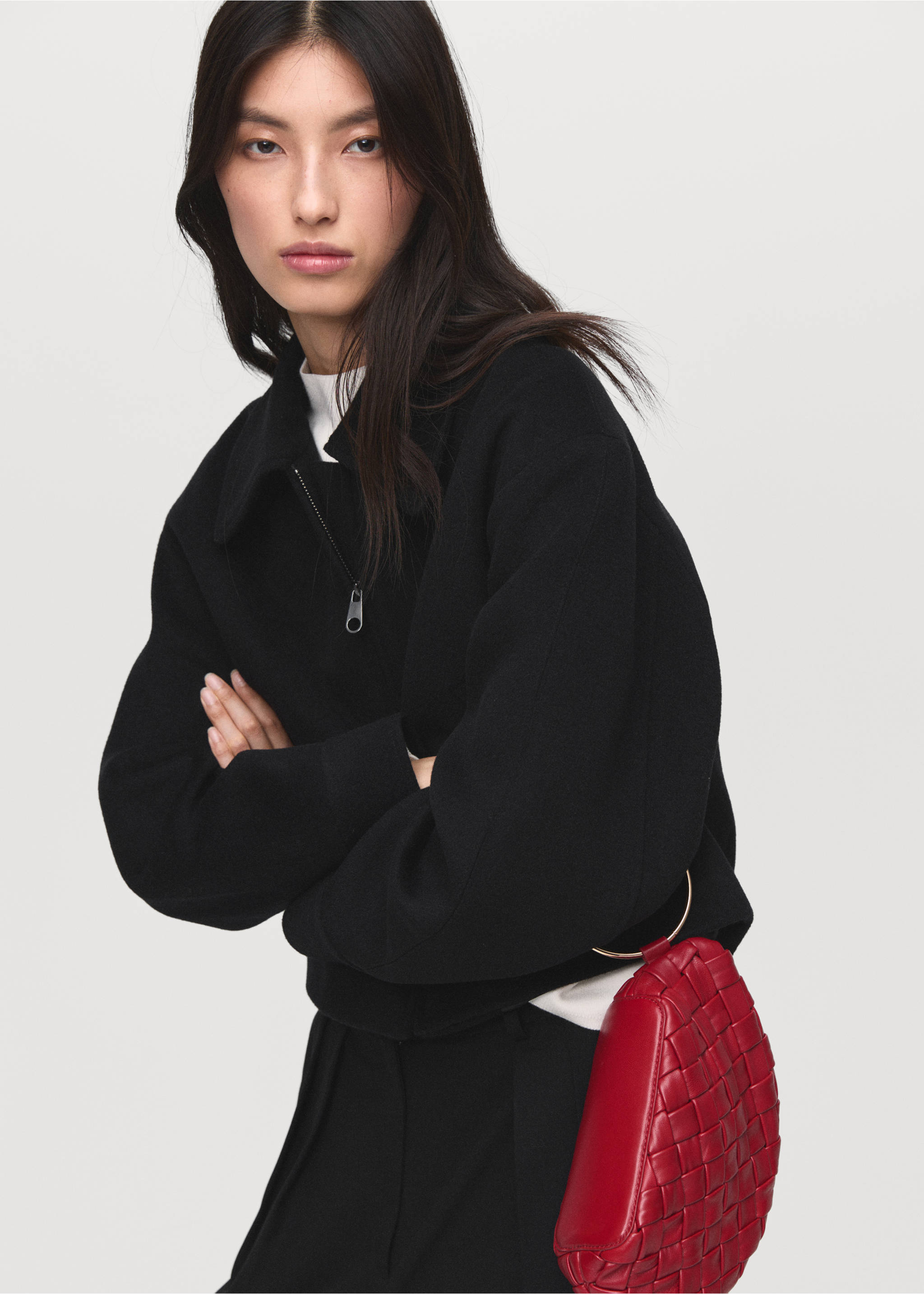 Wool bomber jacket - Medium plane, Black. Ref: 17025791-00.