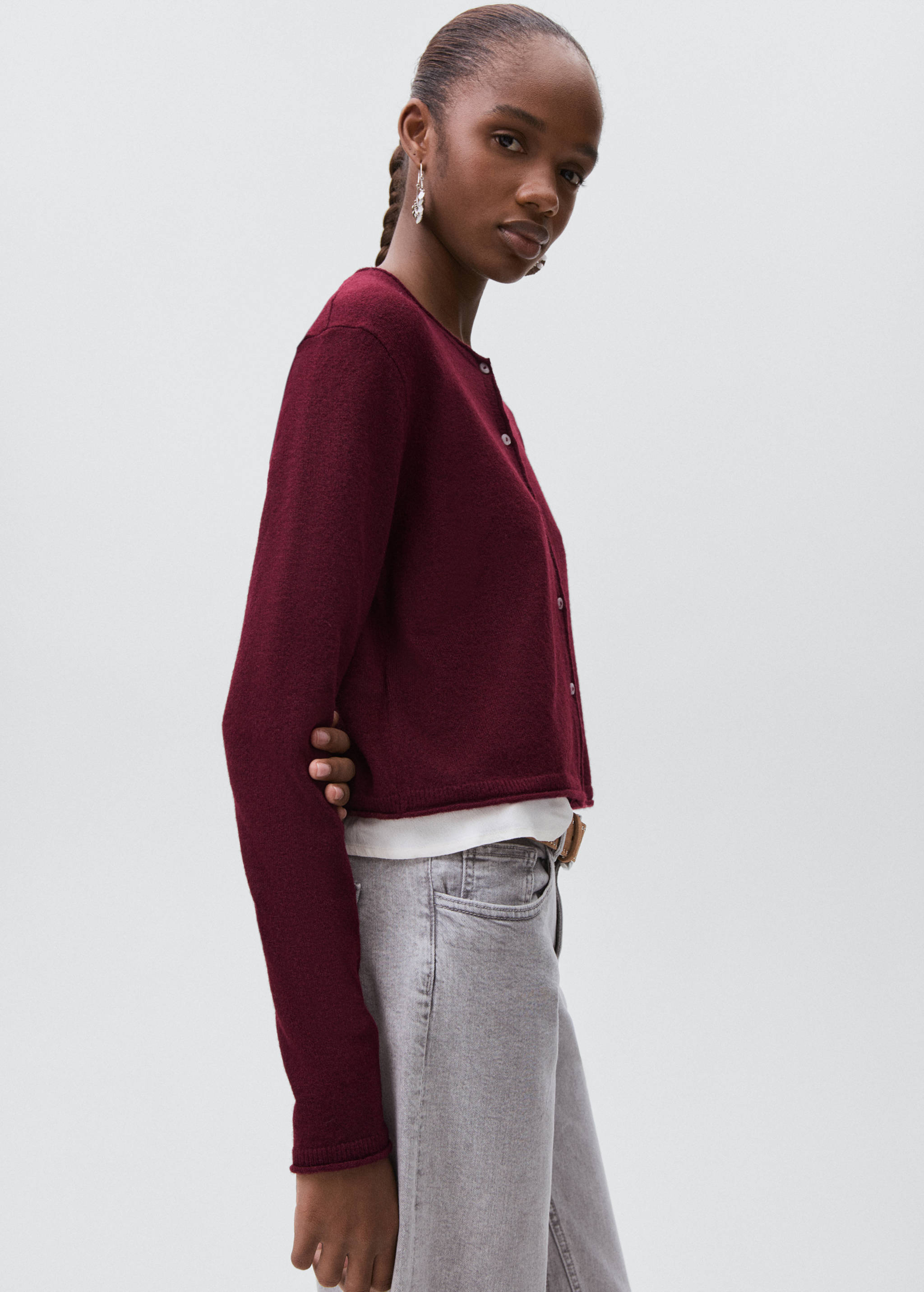 Knitted button cardigan - Medium plane